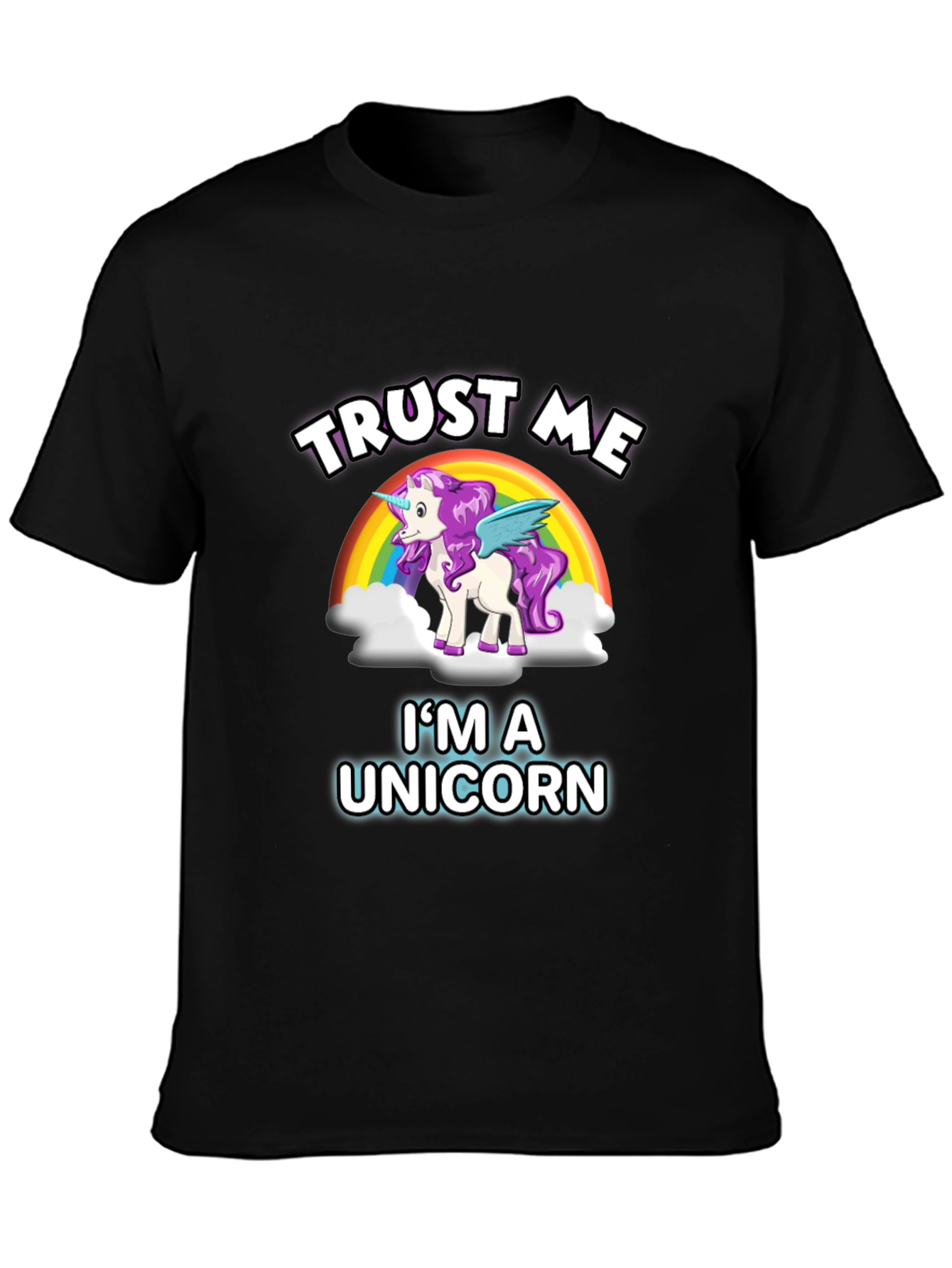 Black Trust Me I'm A Unicorn T-Shirt view 3