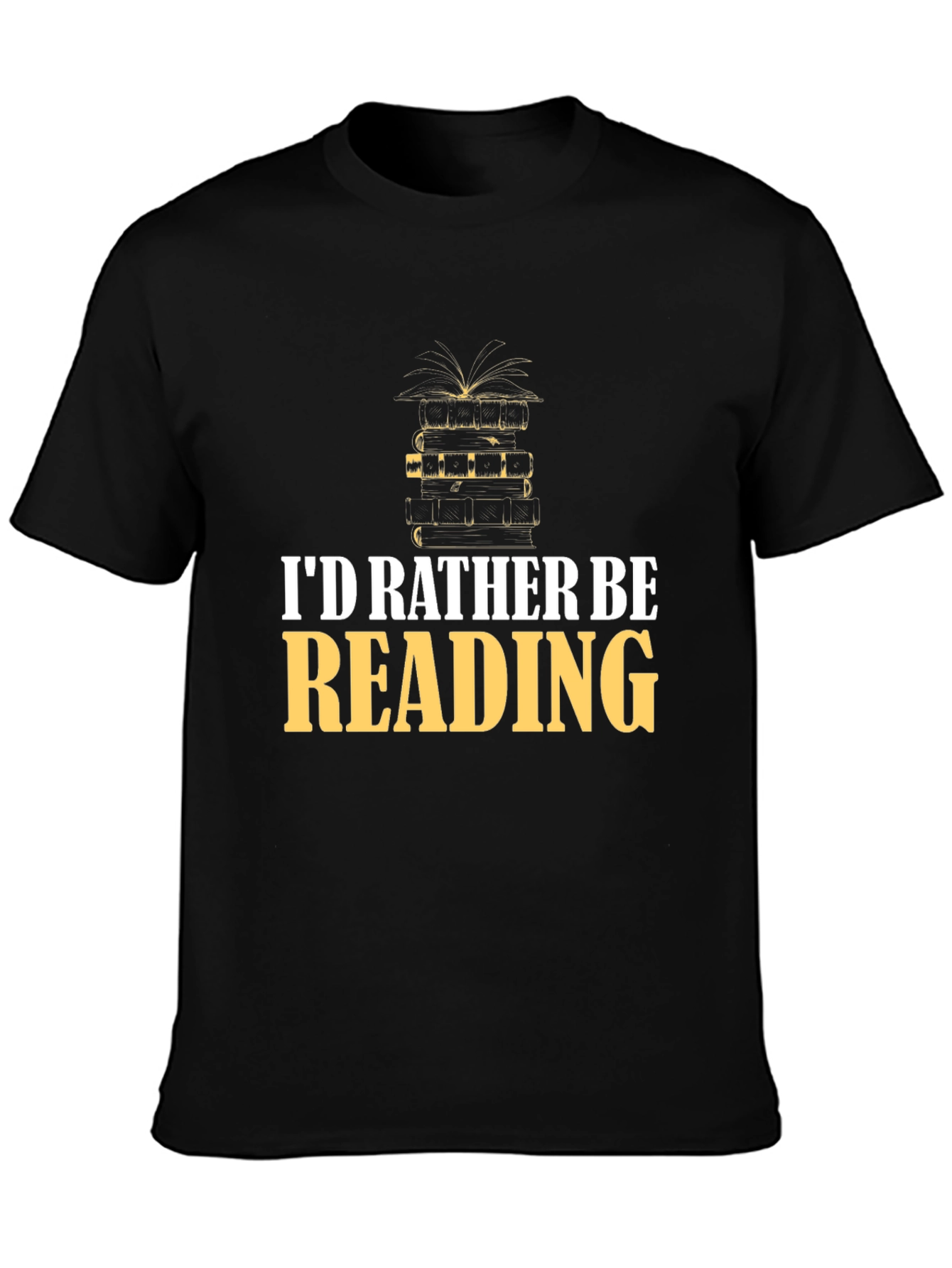 Black I'd Rather Be Reading T-Shirt view 3