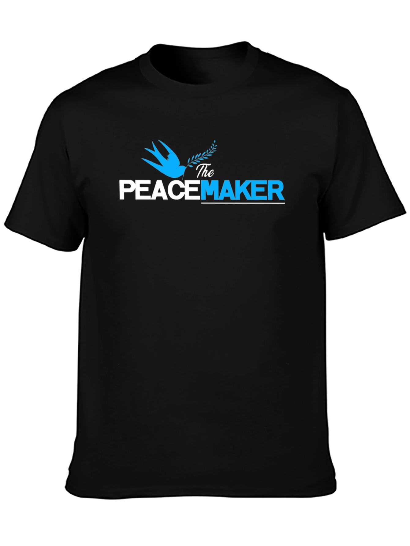 Black The Peacemaker Graphic Print Crew Neck T-Shirt view 3