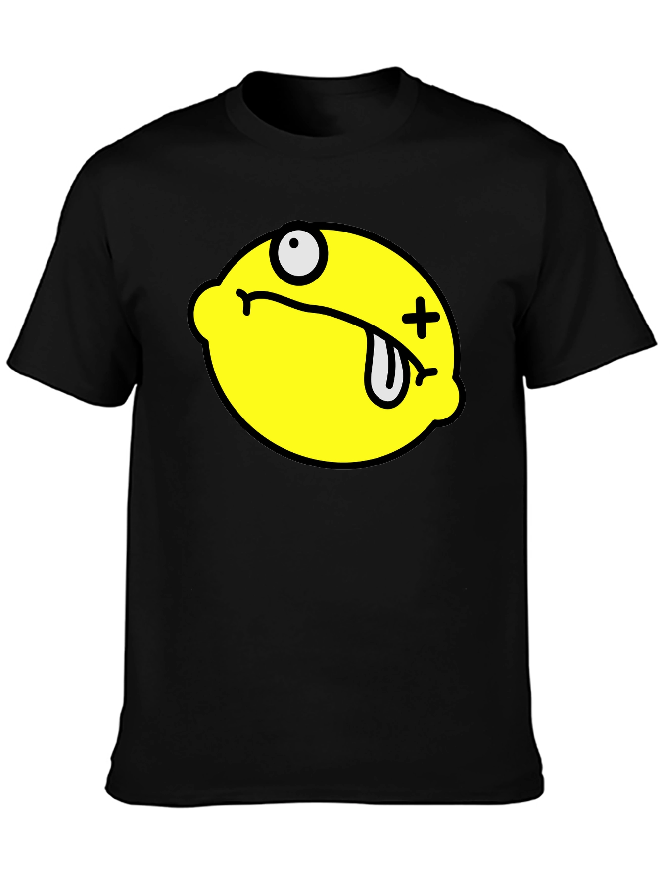 Black Funny Dead Lemon Graphic T-Shirt - Black view 3