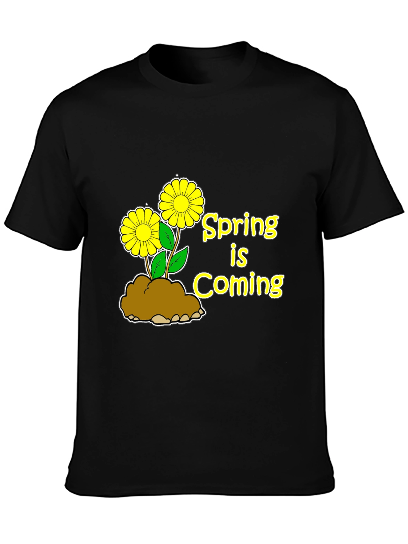 Black Spring Is Coming Graphic Tee view 3