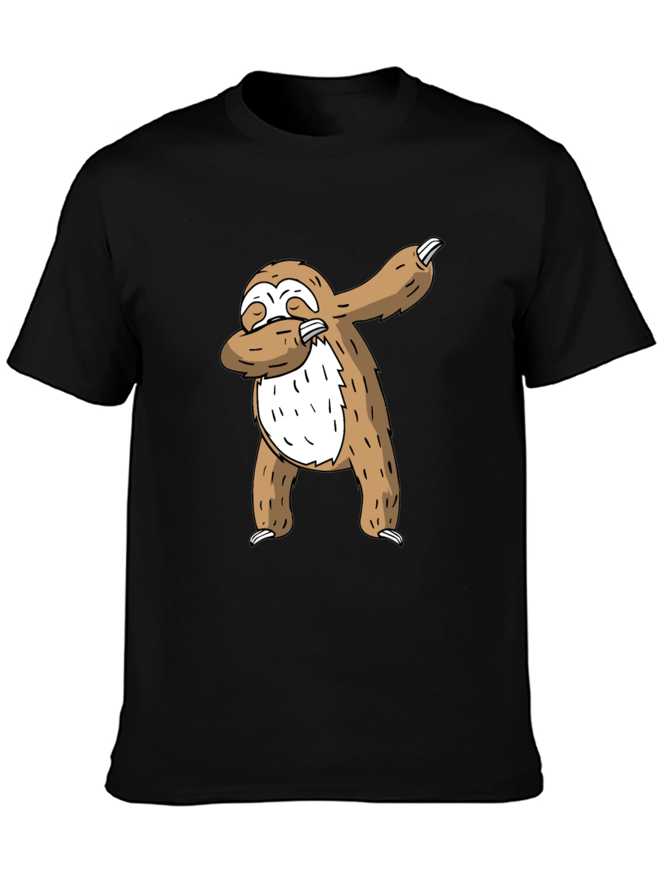 Black Dabbing Sloth Graphic Tee - Cool Casual T-Shirt view 3