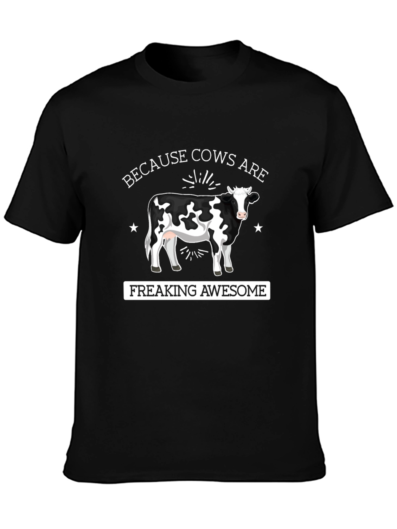 Black Cows are Awesome Graphic Tee - Black view 3