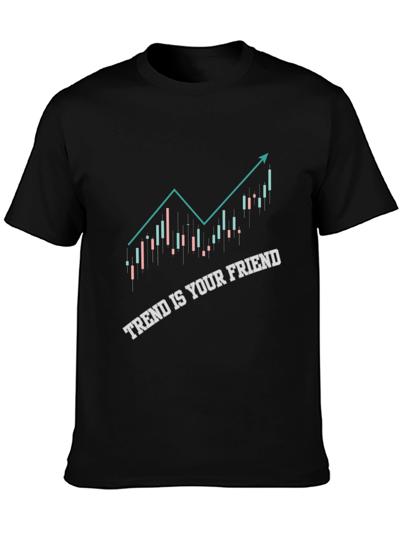 Black Trend Is Your Friend Stock Market Trader T-Shirt view 3