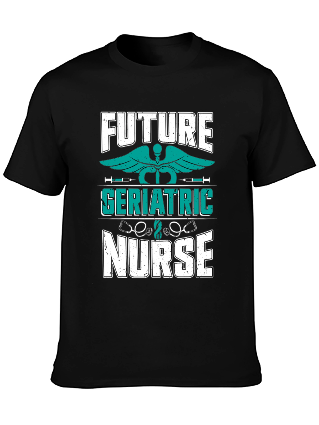 Black Future Geriatric Nurse T-Shirt - Medical Profession Apparel view 3