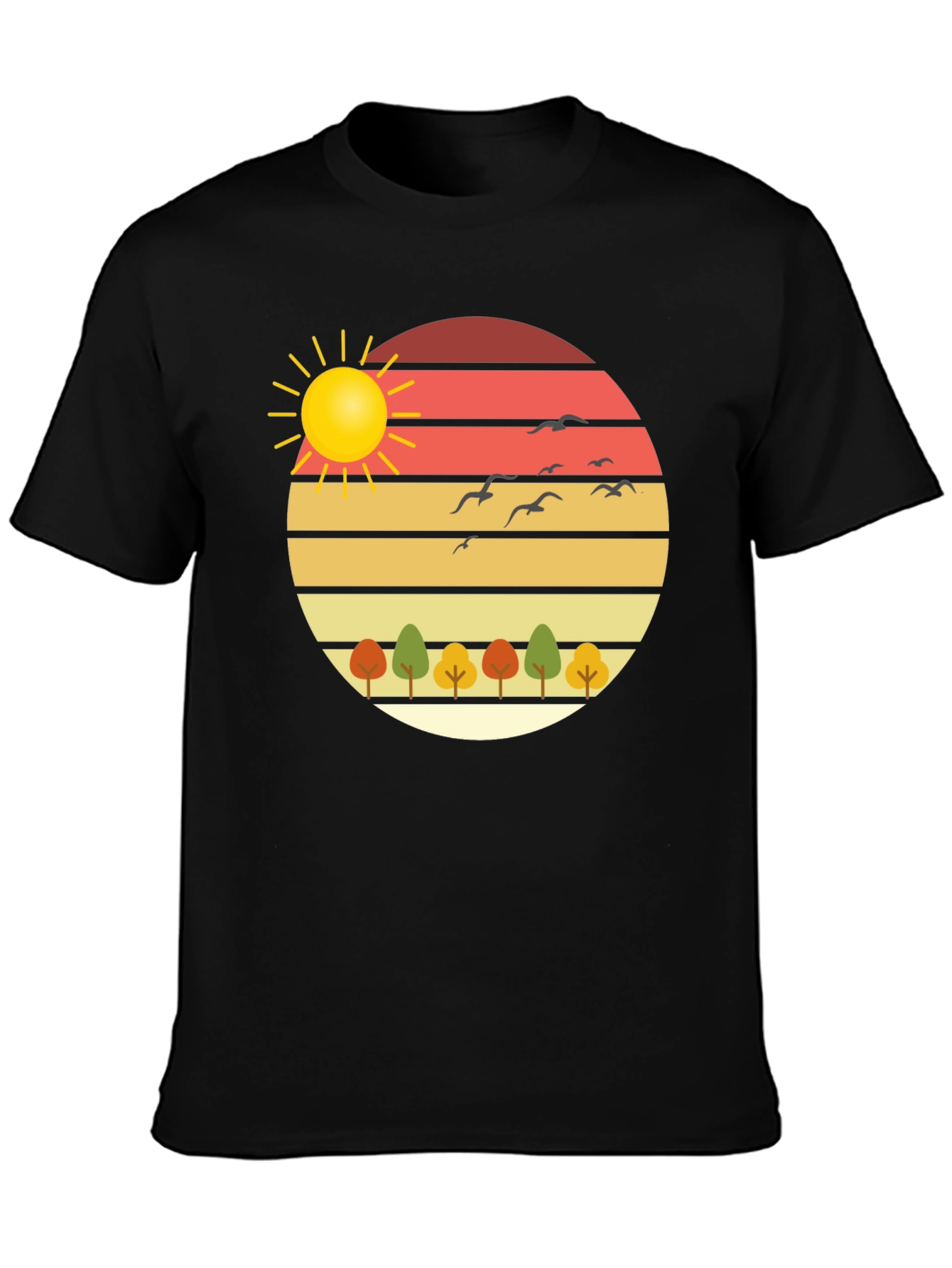 Black Nature Sunset Graphic Tee - Stylish Comfort view 3