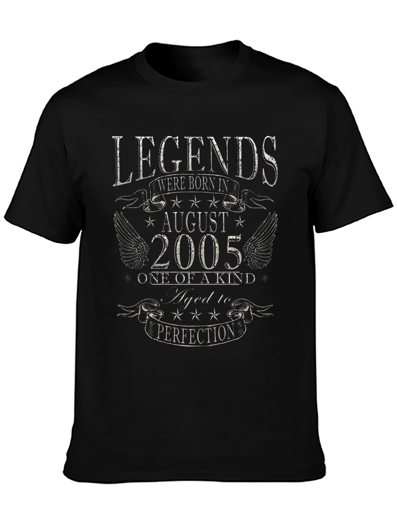 Black Legends Born in August 2005 Black T-Shirt view 3