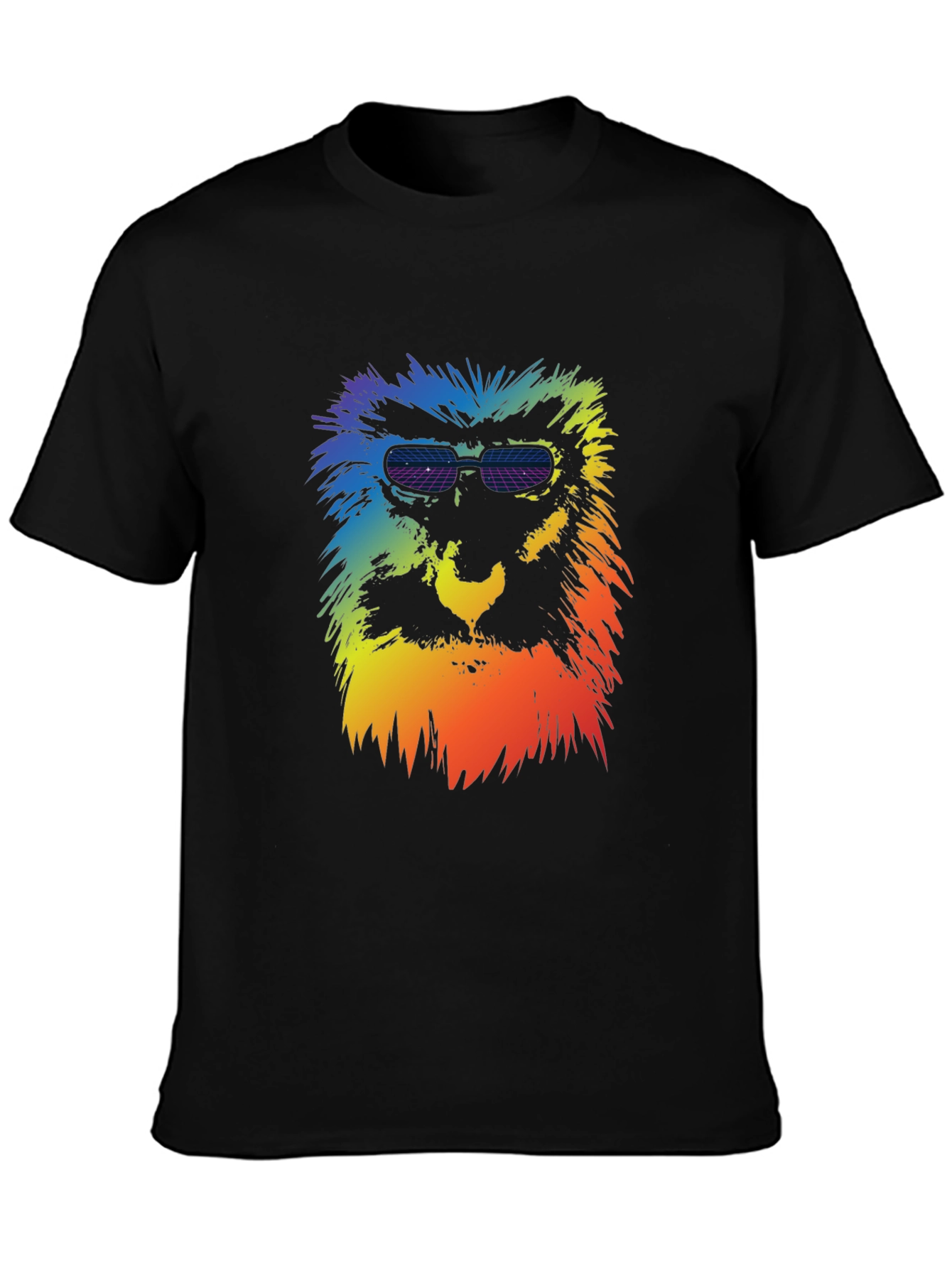 Black Retro Rainbow Ape Graphic Tee view 3