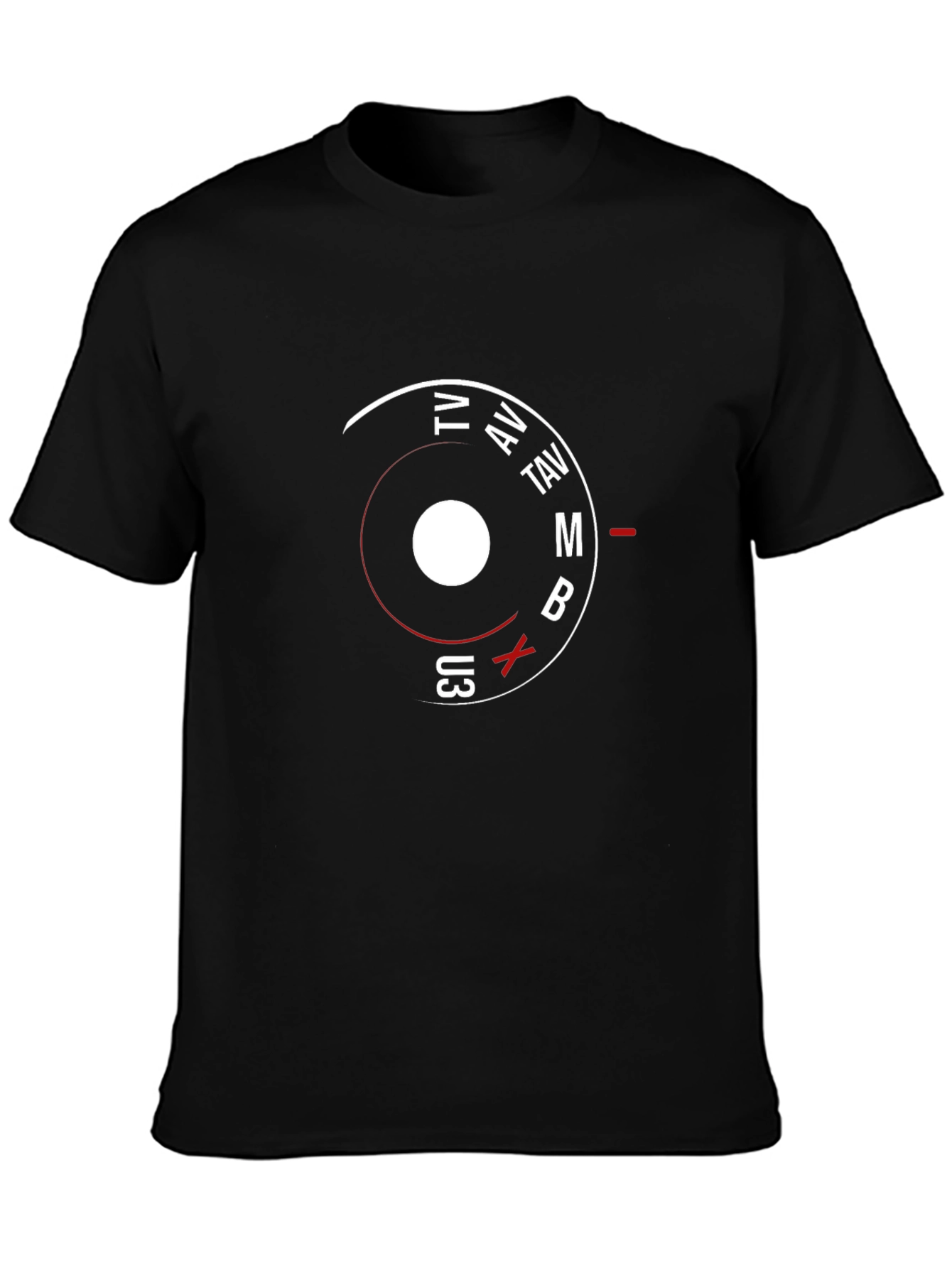 Black Camera Mode Dial Graphic Tee - Photographer Shirt view 3