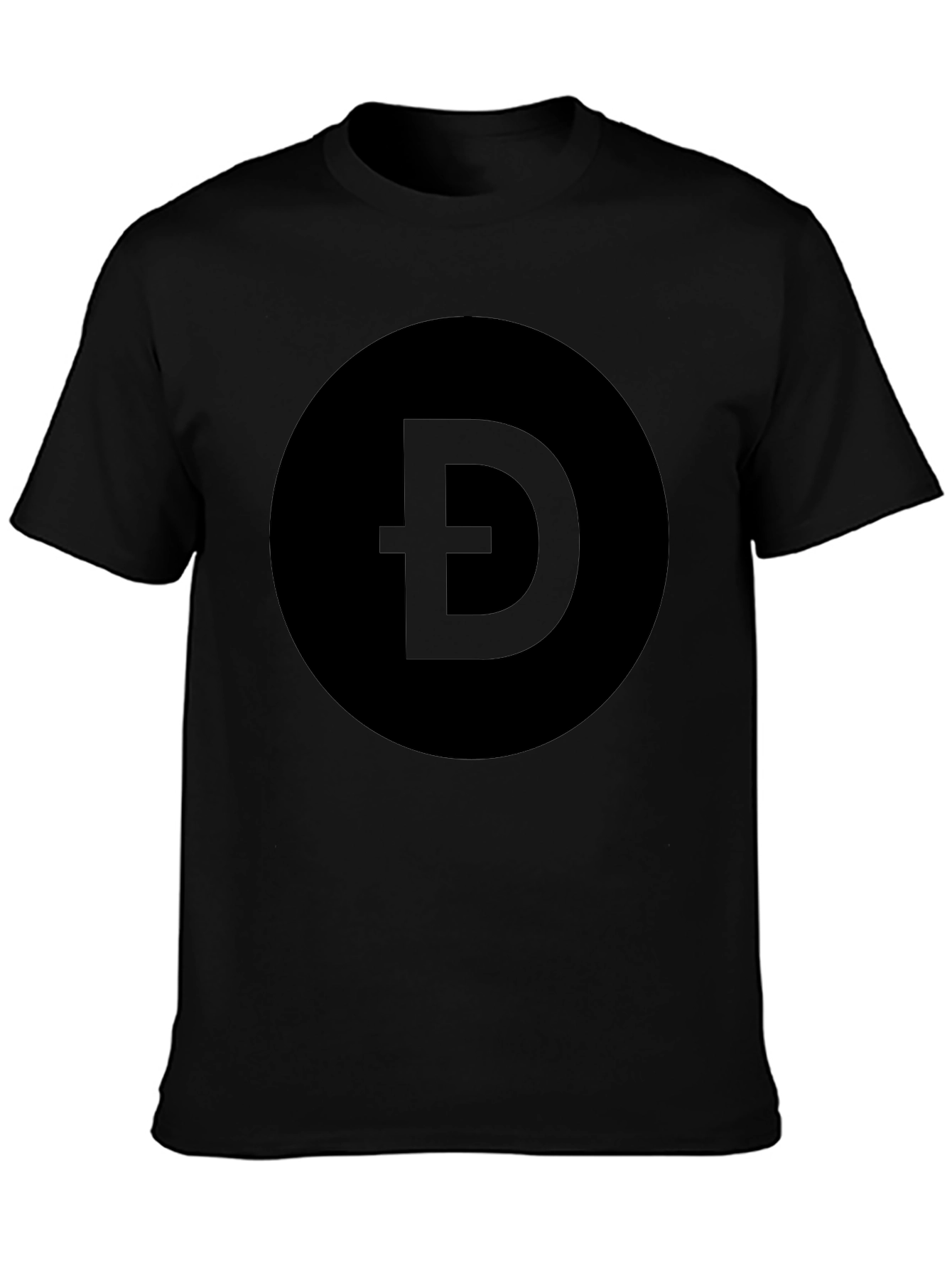 Black Black T-Shirt with Crypto Symbol Graphic view 3