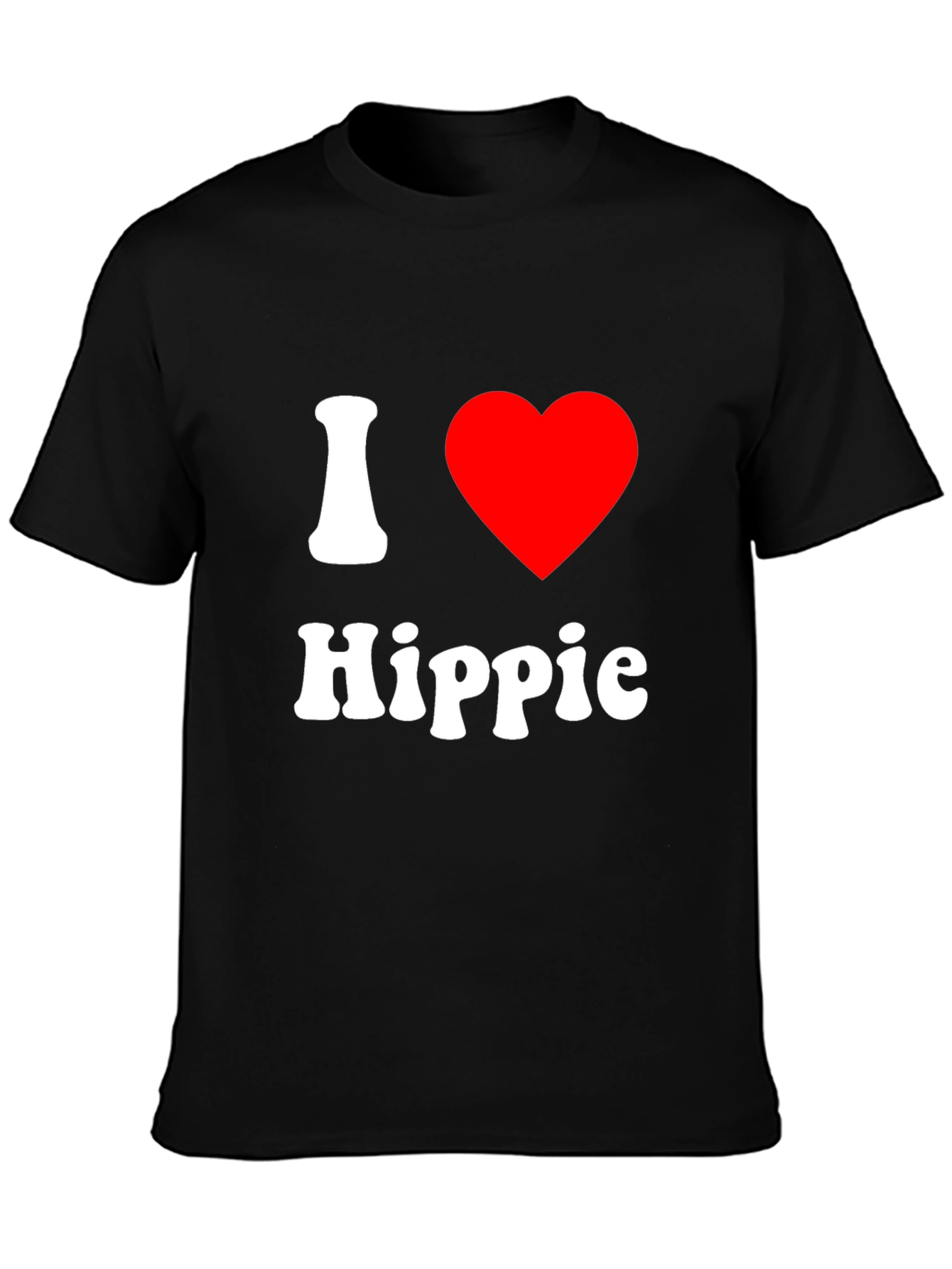 Black I Love Hippie Graphic T-Shirt view 3