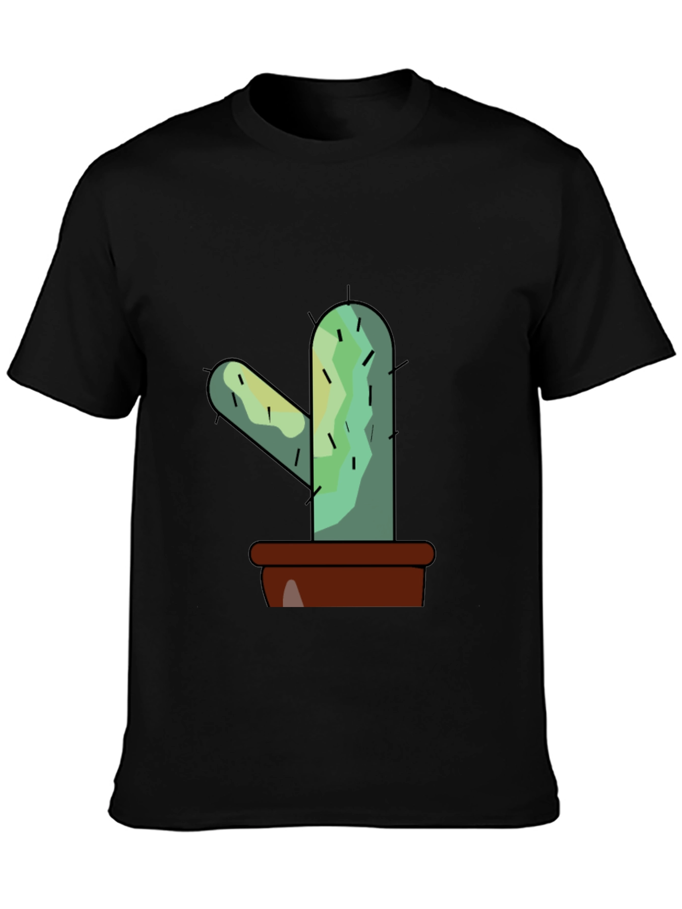 Black Cactus Graphic Tee - Trendy Unisex Style view 3