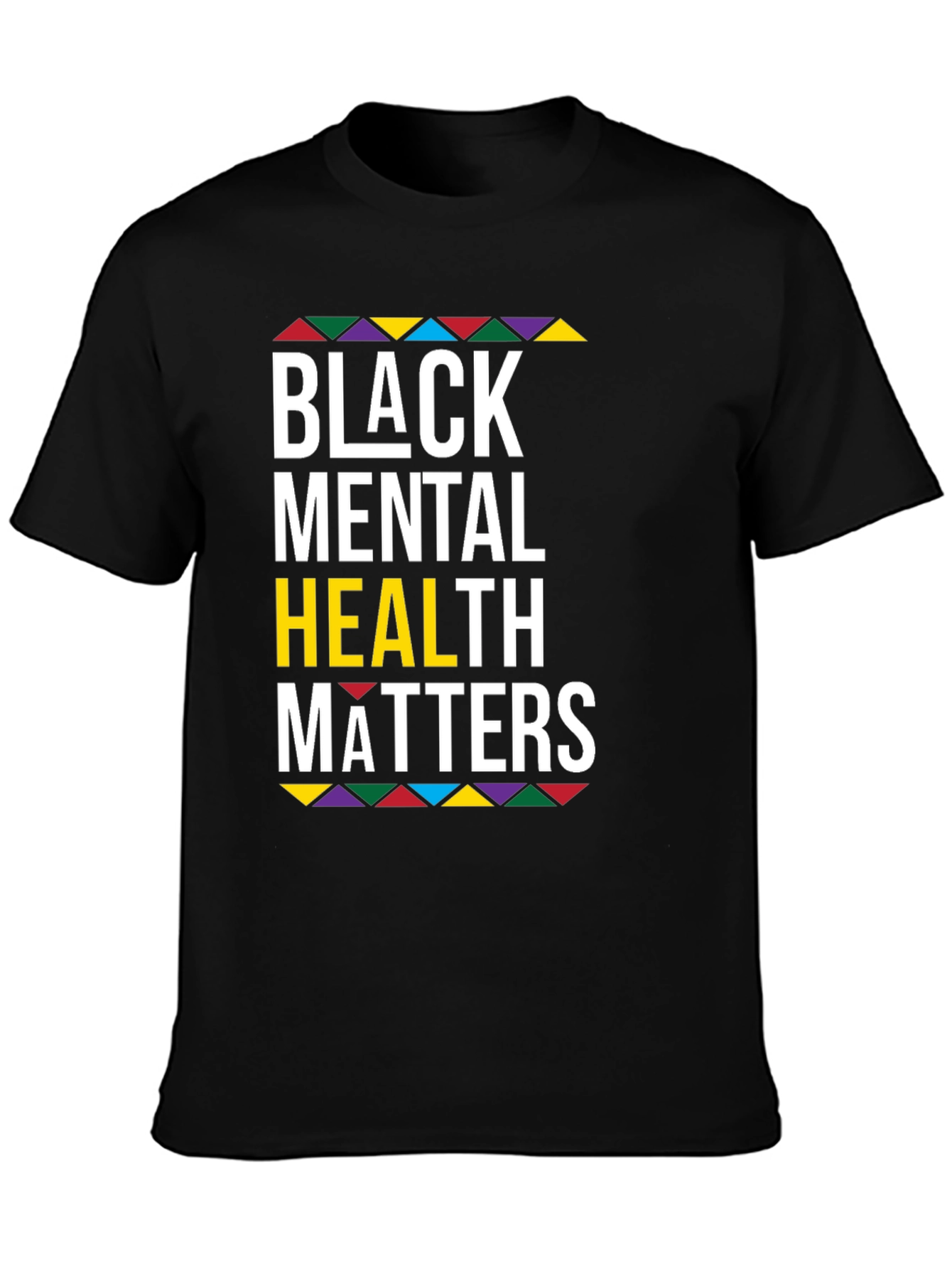 Black Black Mental Health Matters Graphic T-Shirt view 3