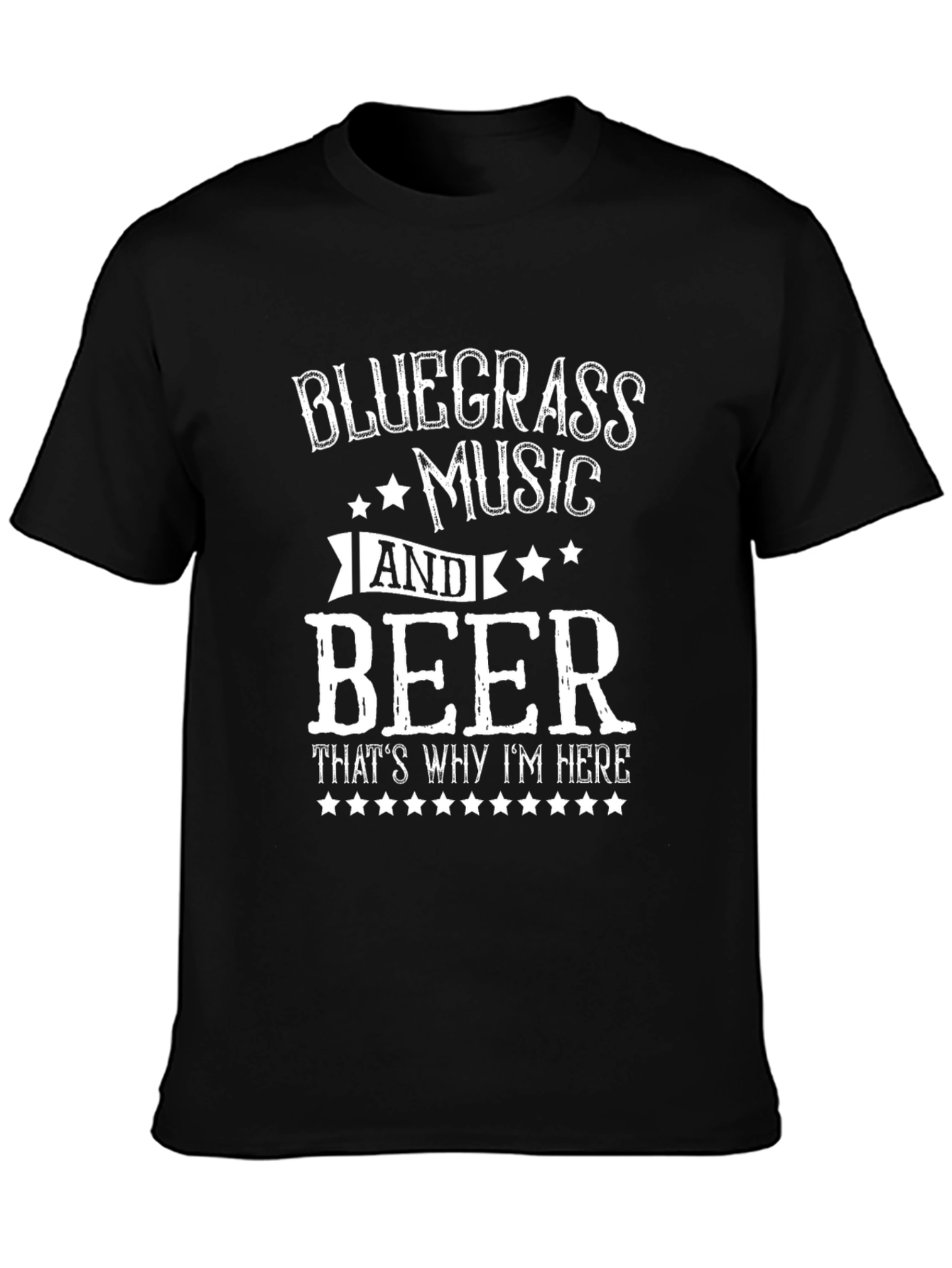 Black Bluegrass Music and Beer T-Shirt view 3