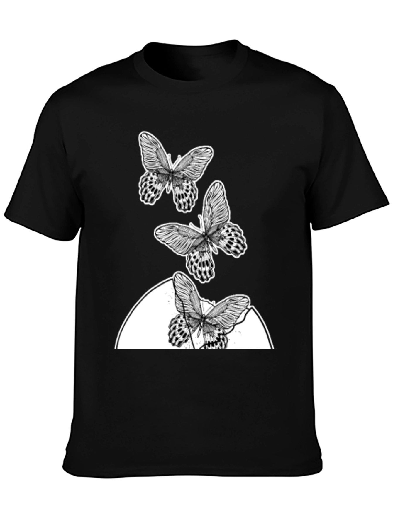 Black Butterfly Graphic T-Shirt - Trendy Casual Wear view 3