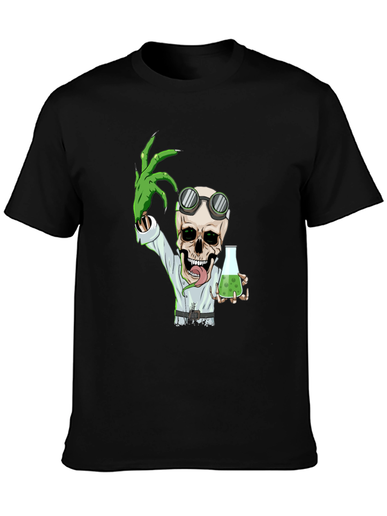Black Mad Scientist Skeleton T-Shirt view 3
