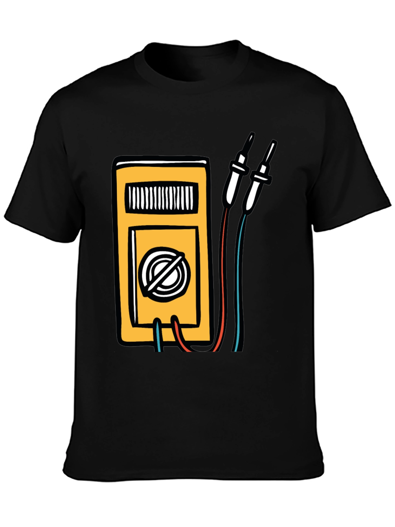 Black Electrician Multimeter Graphic Black T-Shirt view 3