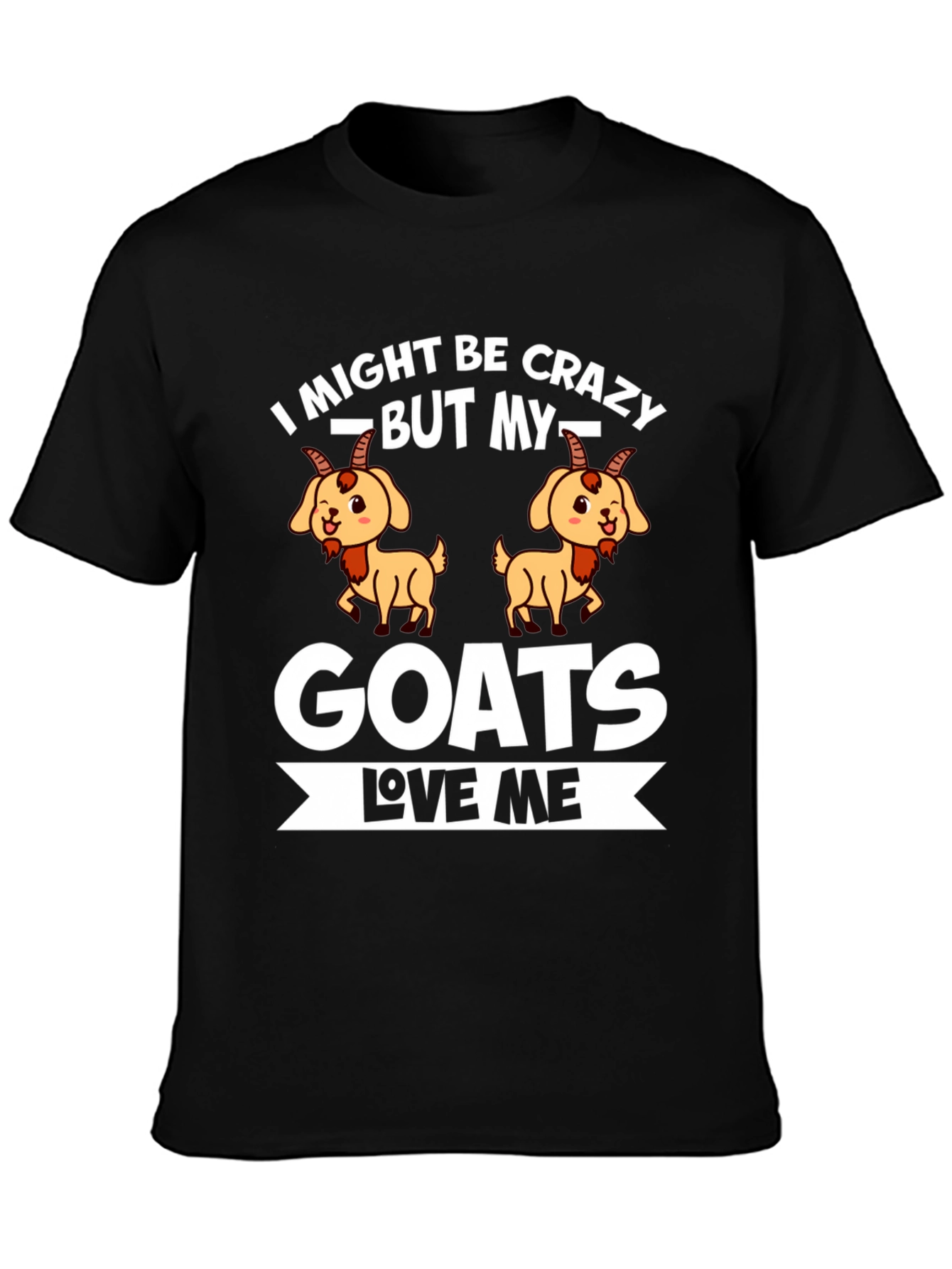 Black Crazy Goat Lover Graphic Tee - Soft Cotton view 3