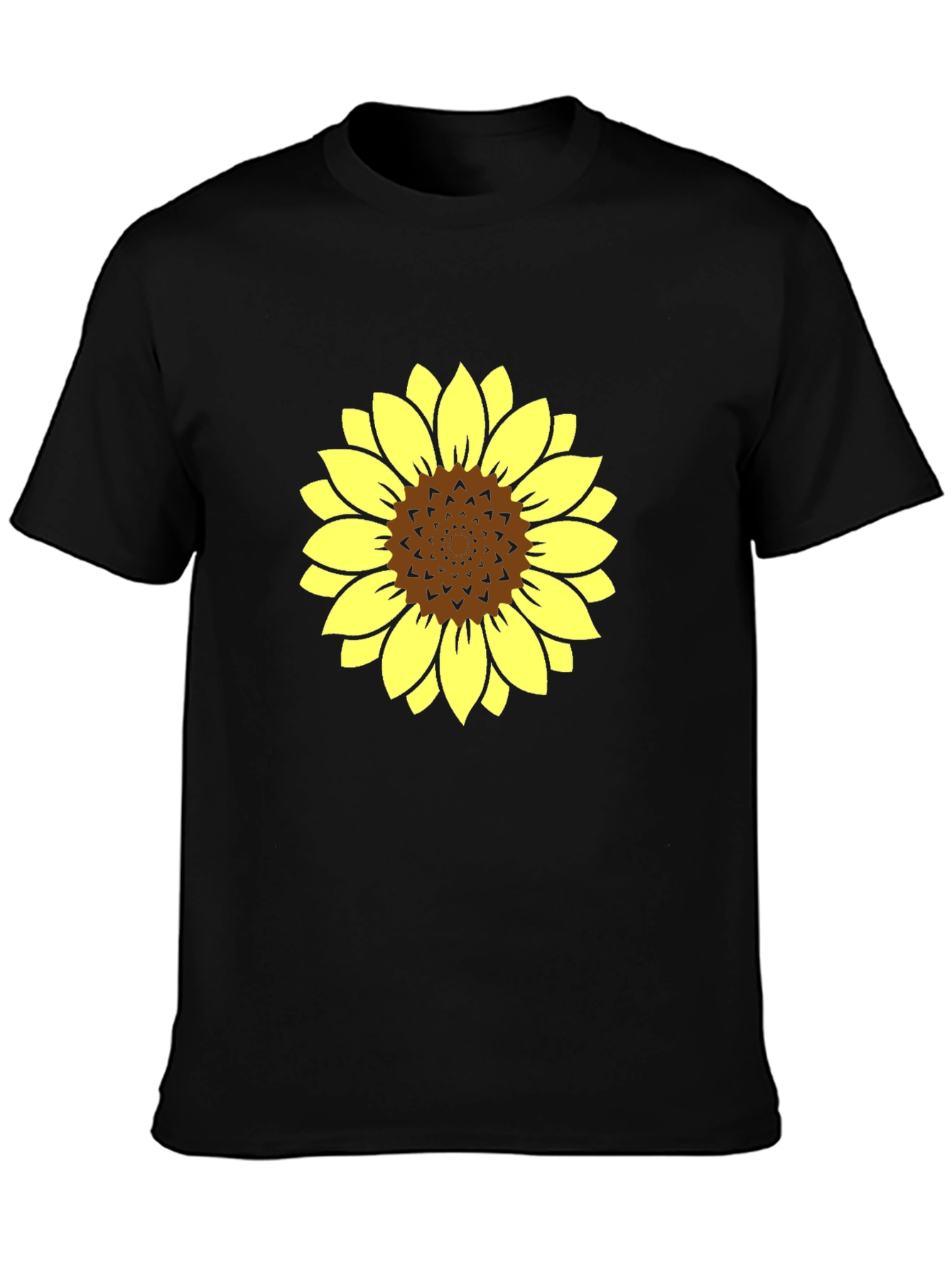 Black Sunflower Graphic Tee - Stylish Black Cotton T-Shirt view 3