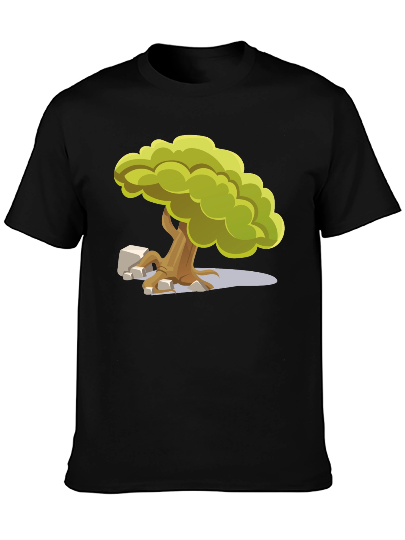 Black Cartoon Tree Graphic Tee - Unique Nature Design view 3