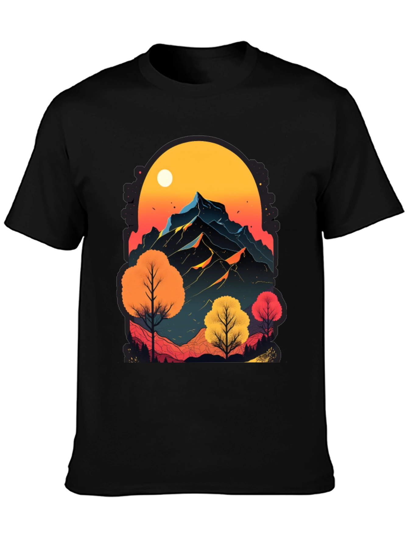 Black Mountain Sunset Graphic Tee - Nature Inspired Design view 3