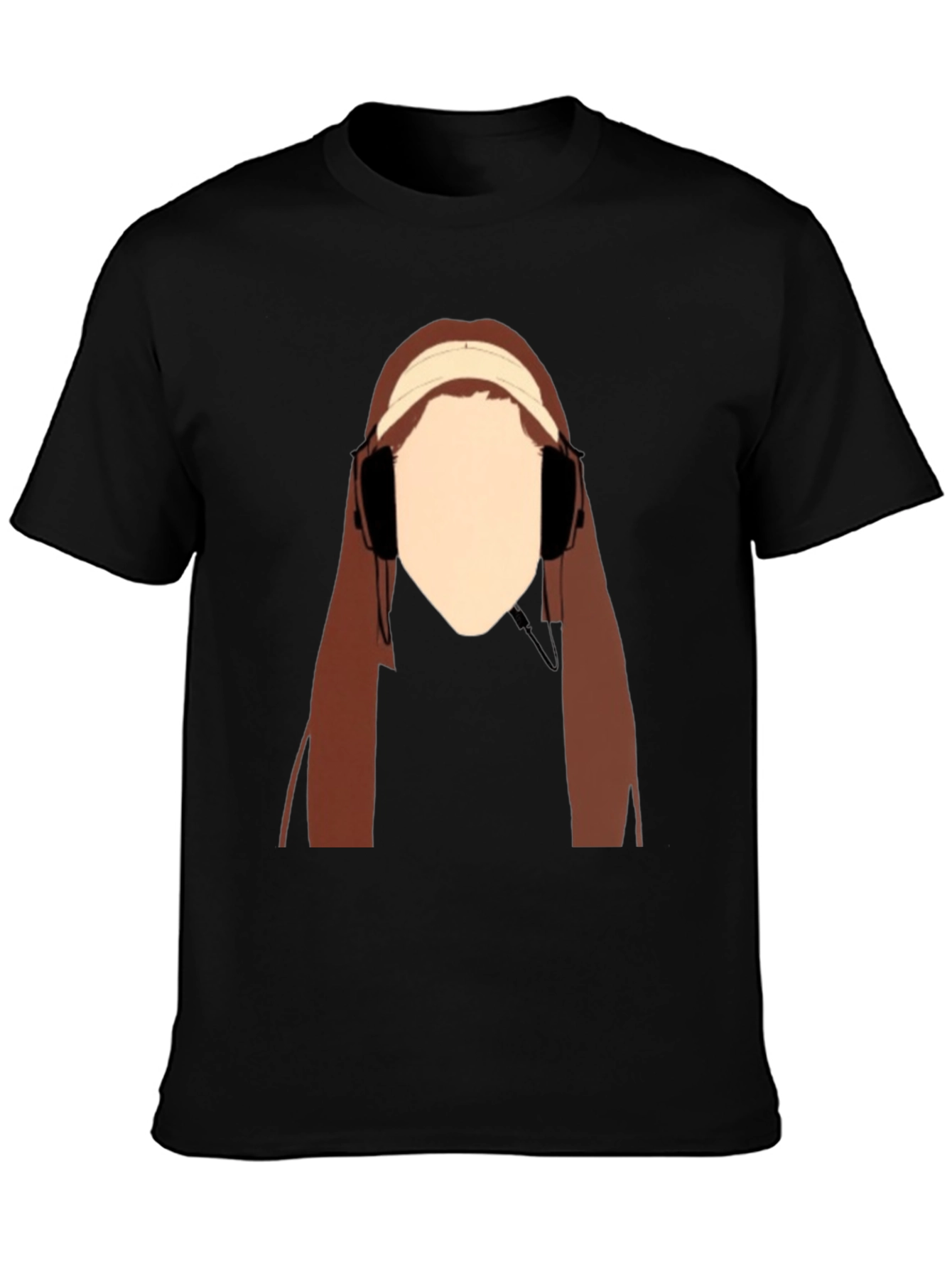 Black Headphones Girl Graphic Tee - Cool Casual Style view 3