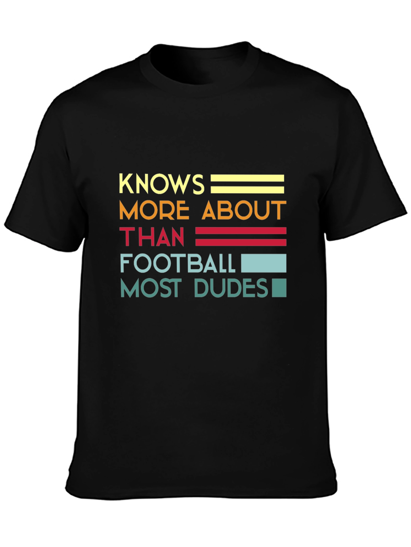 Black Knows More About Than Football Graphic T-Shirt view 3