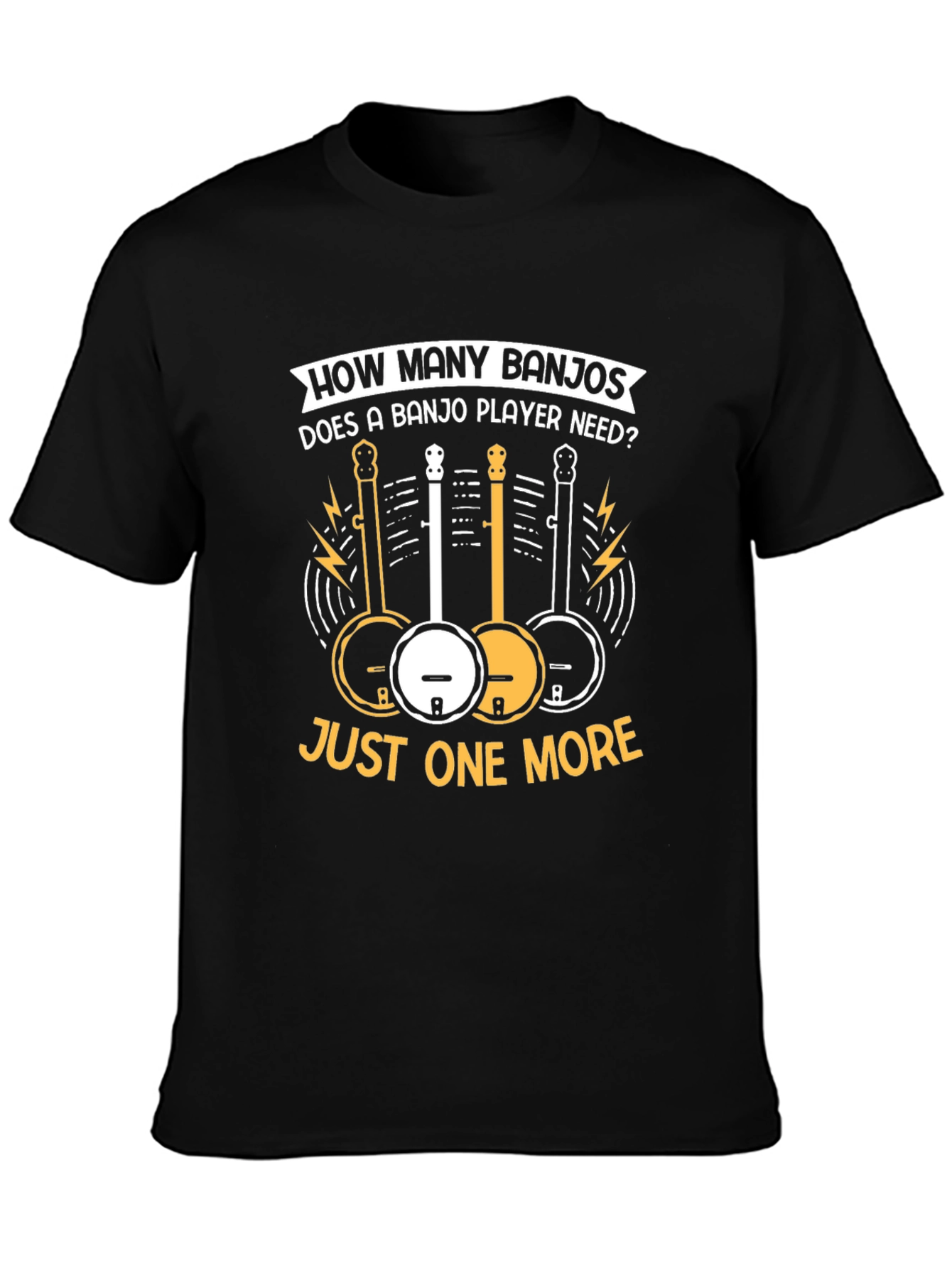 Black Banjo Player Graphic T-Shirt view 3