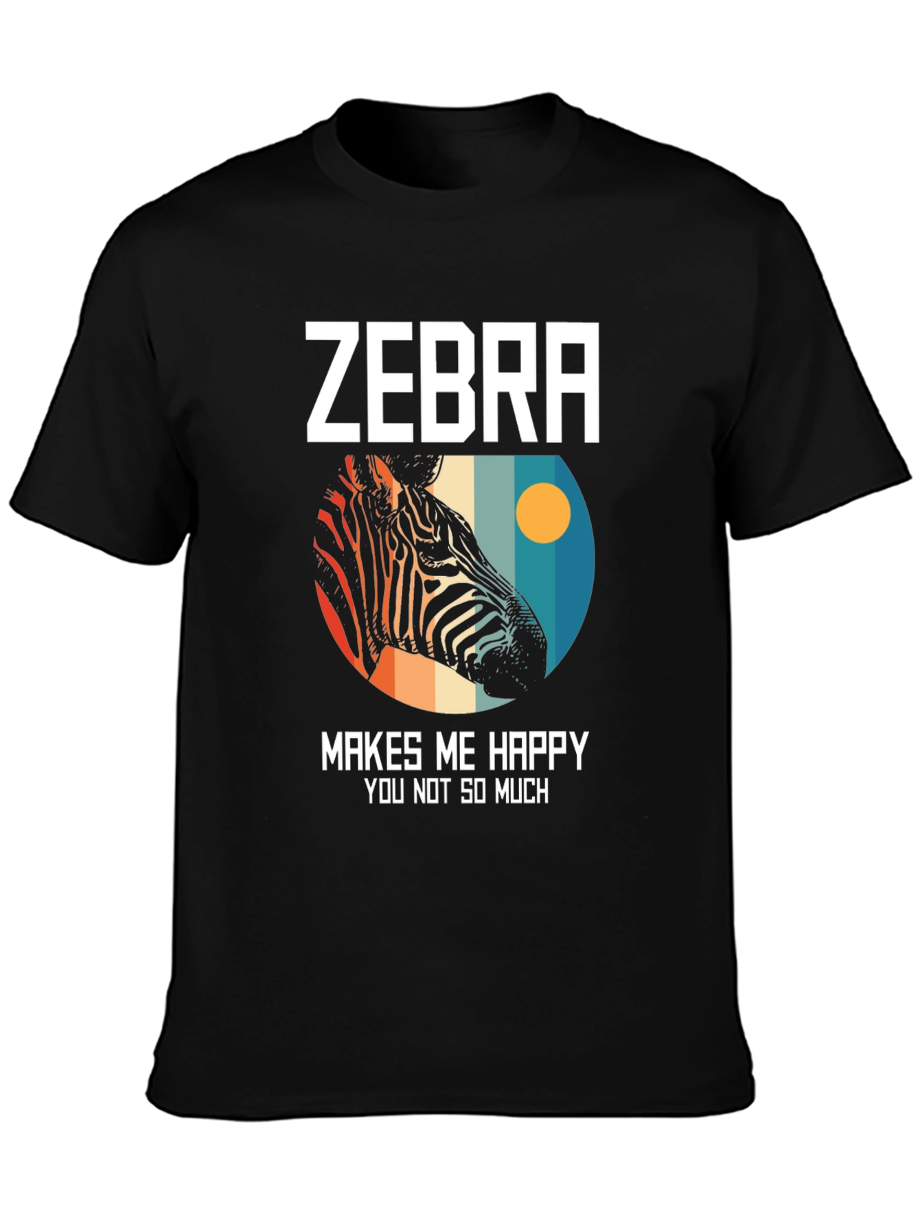 Black Zebra Makes Me Happy Graphic Tee view 3