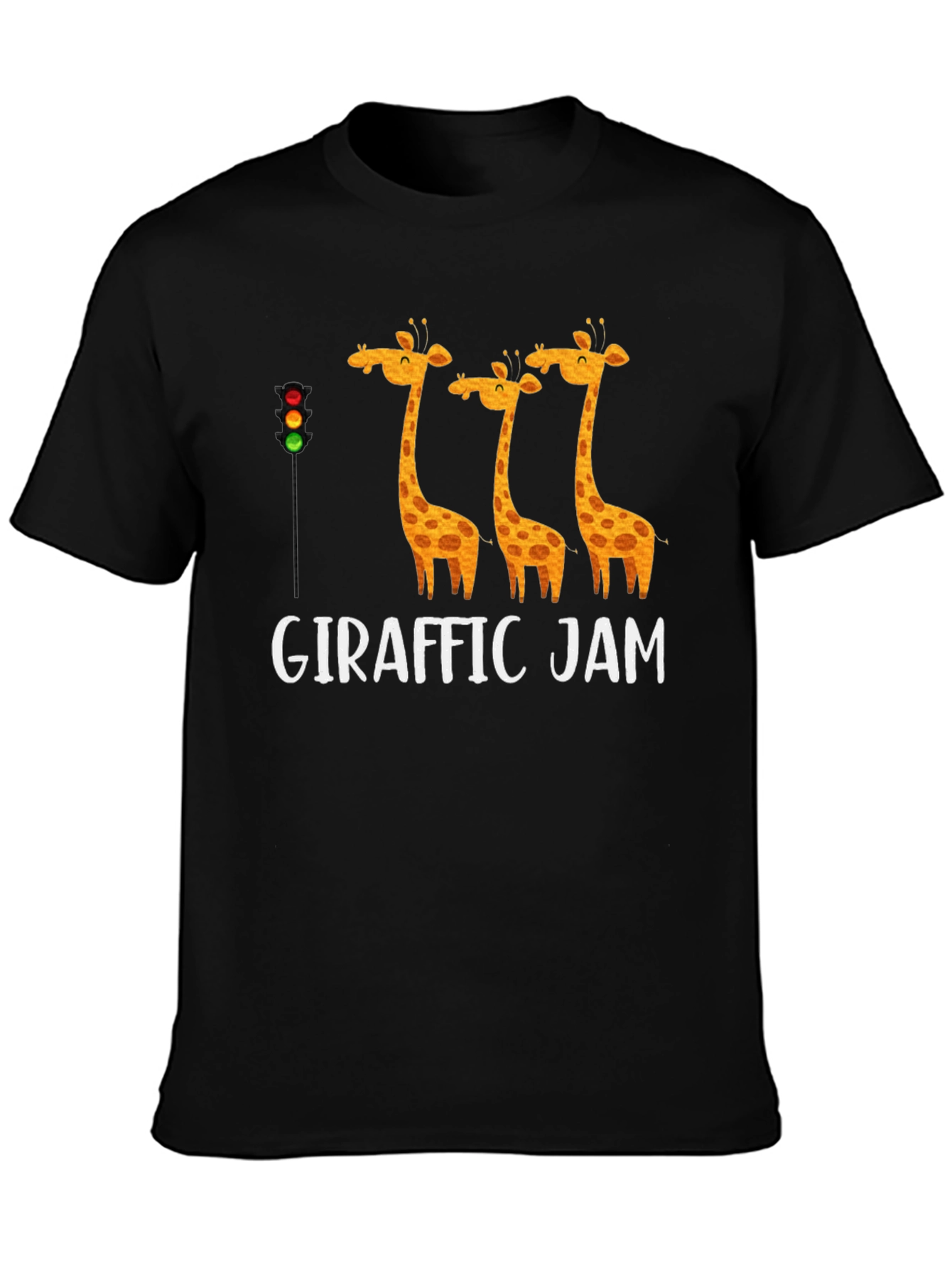 Black Giraffe Traffic Jam T-Shirt Funny Animal Tee view 3