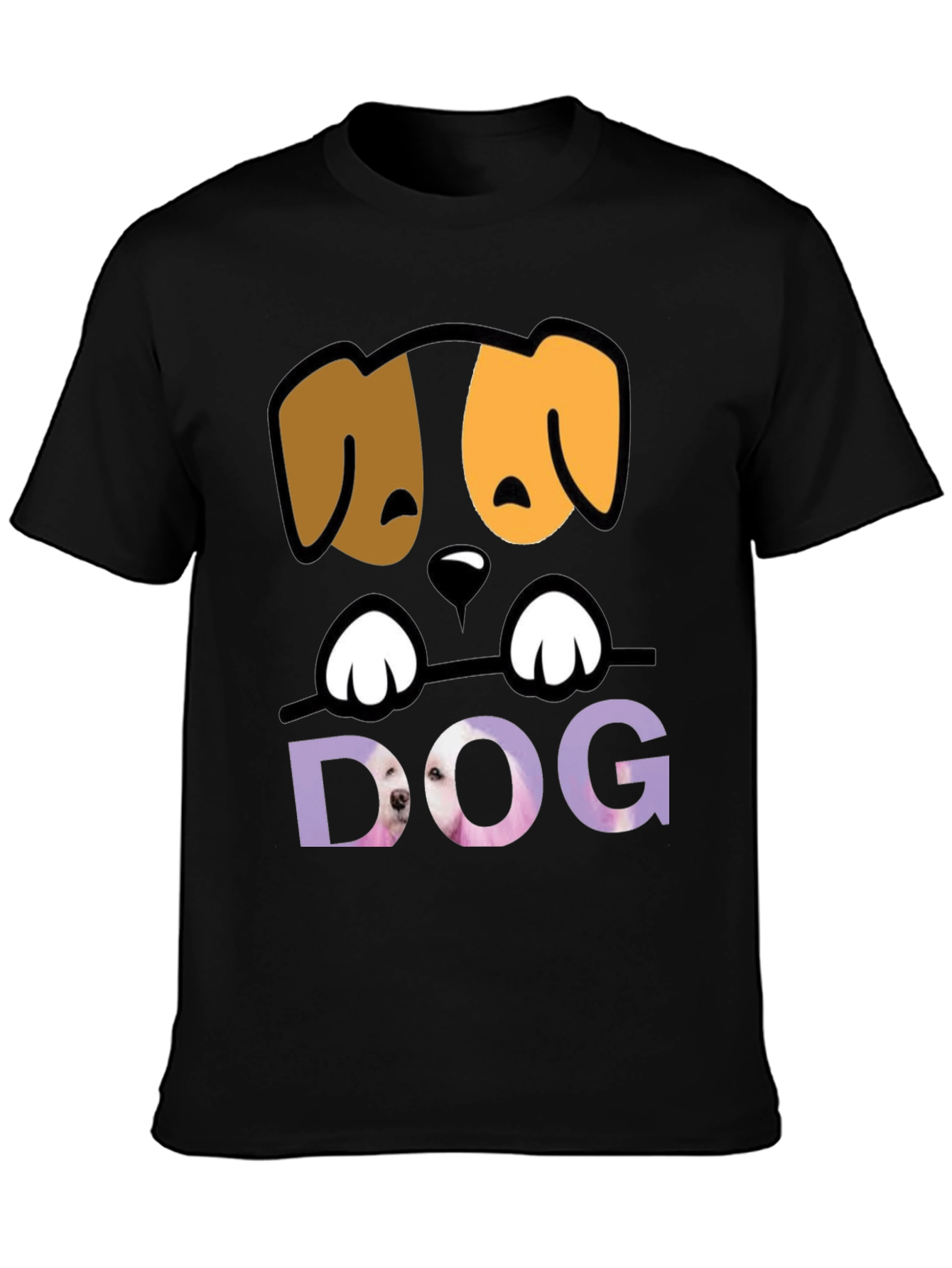 Black Cute Dog Graphic Tee - Men's Black T-Shirt view 3
