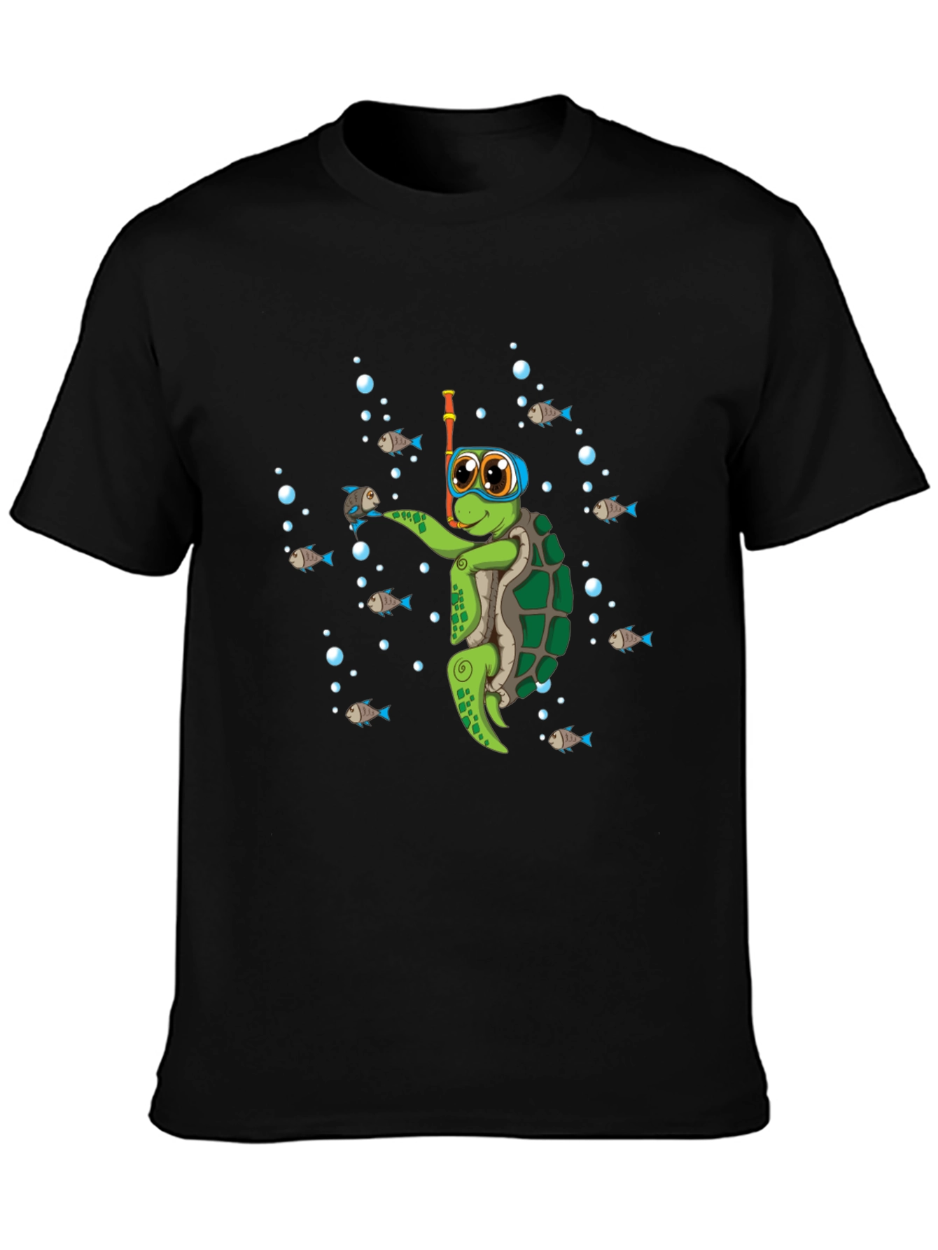 Black Diving Turtle Graphic Tee - Cool Underwater Adventure view 3