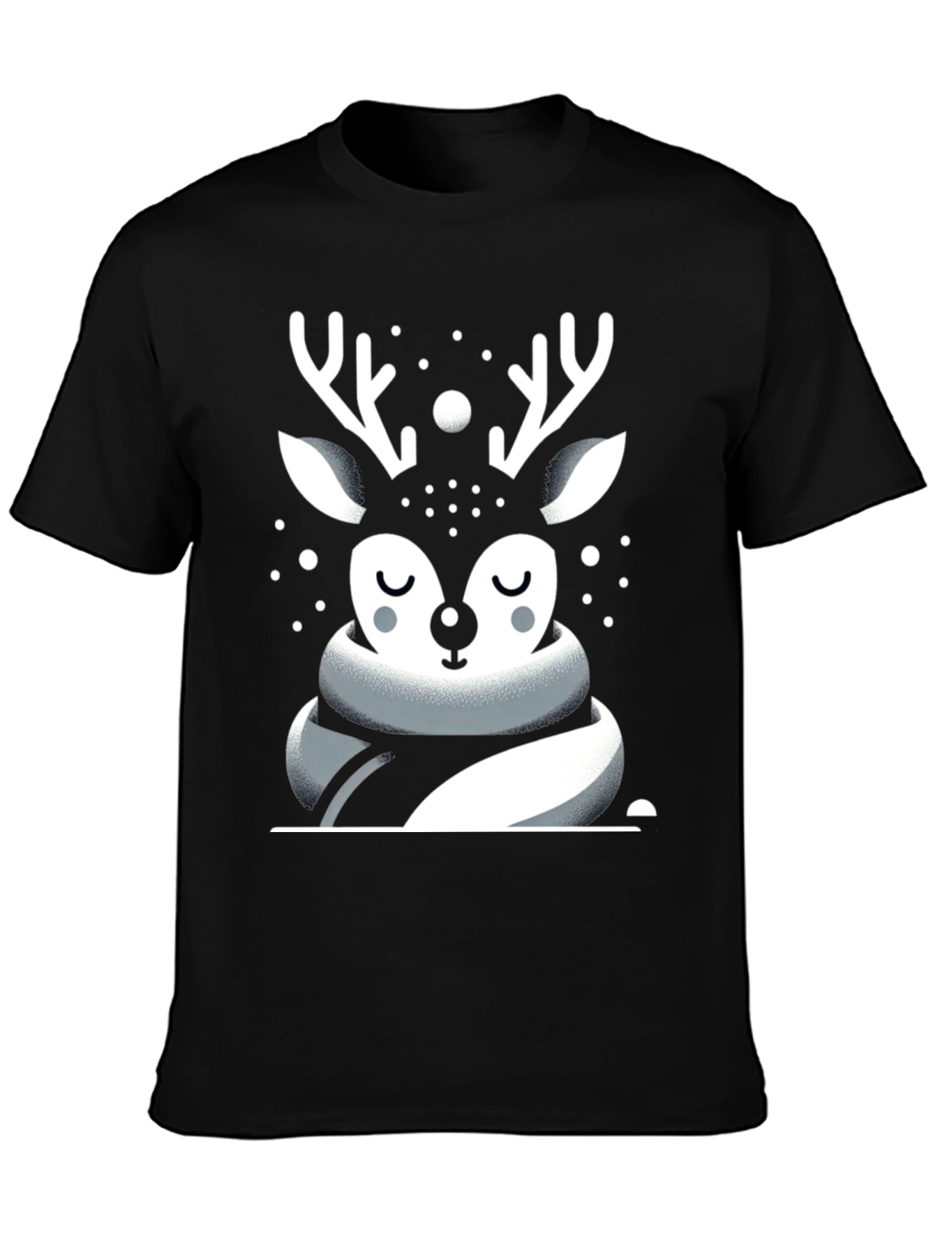 Black Festive Deer Graphic Tee - Holiday Season view 3
