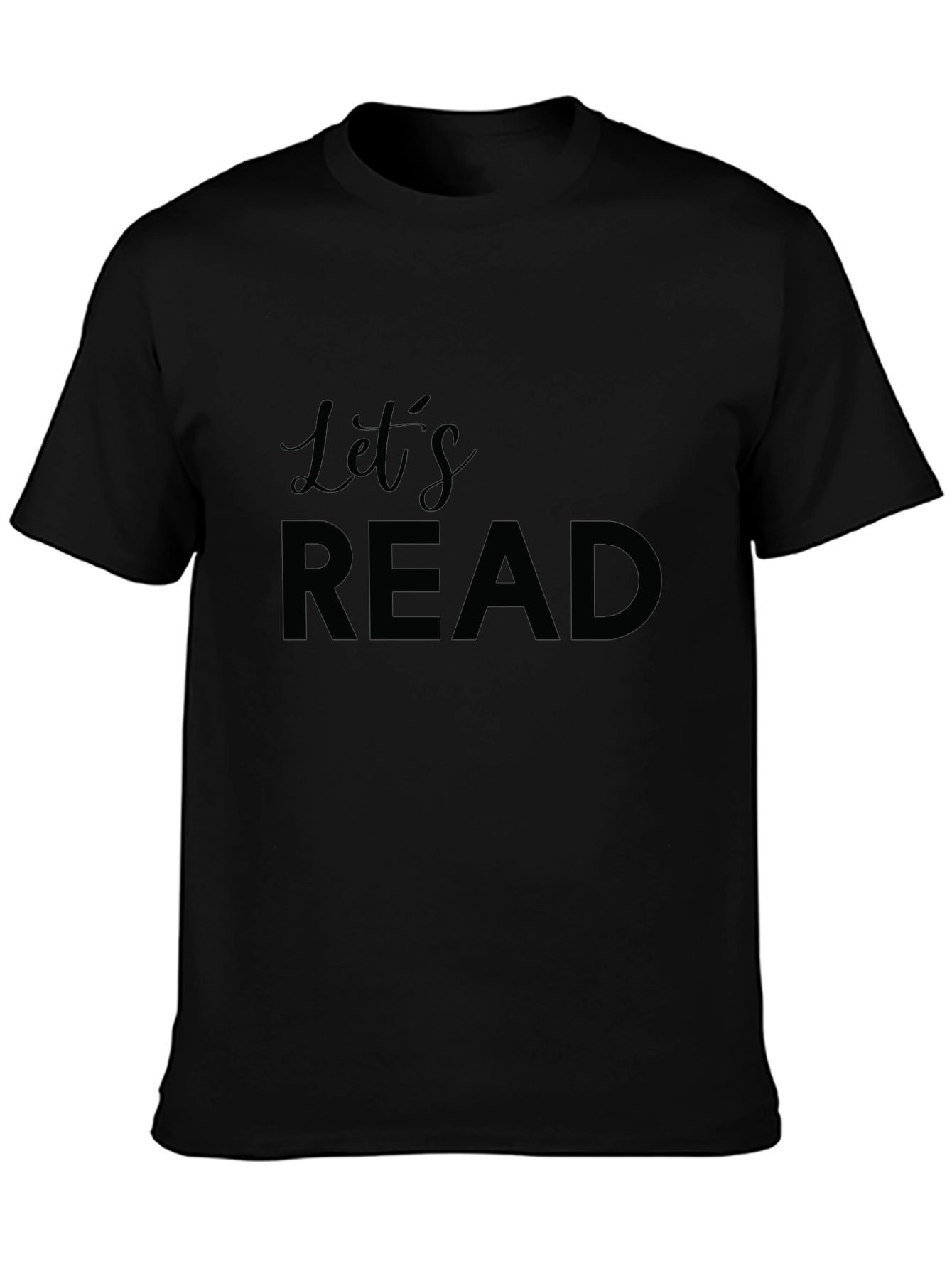 Black Let's Read Graphic T-Shirt - Black Casual Tee view 3
