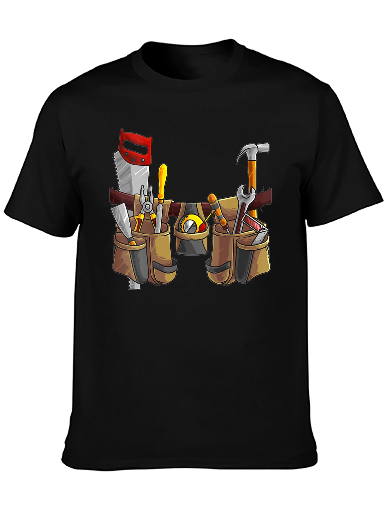 Black Construction T-Shirt: Tool Belt Graphic Tee view 3