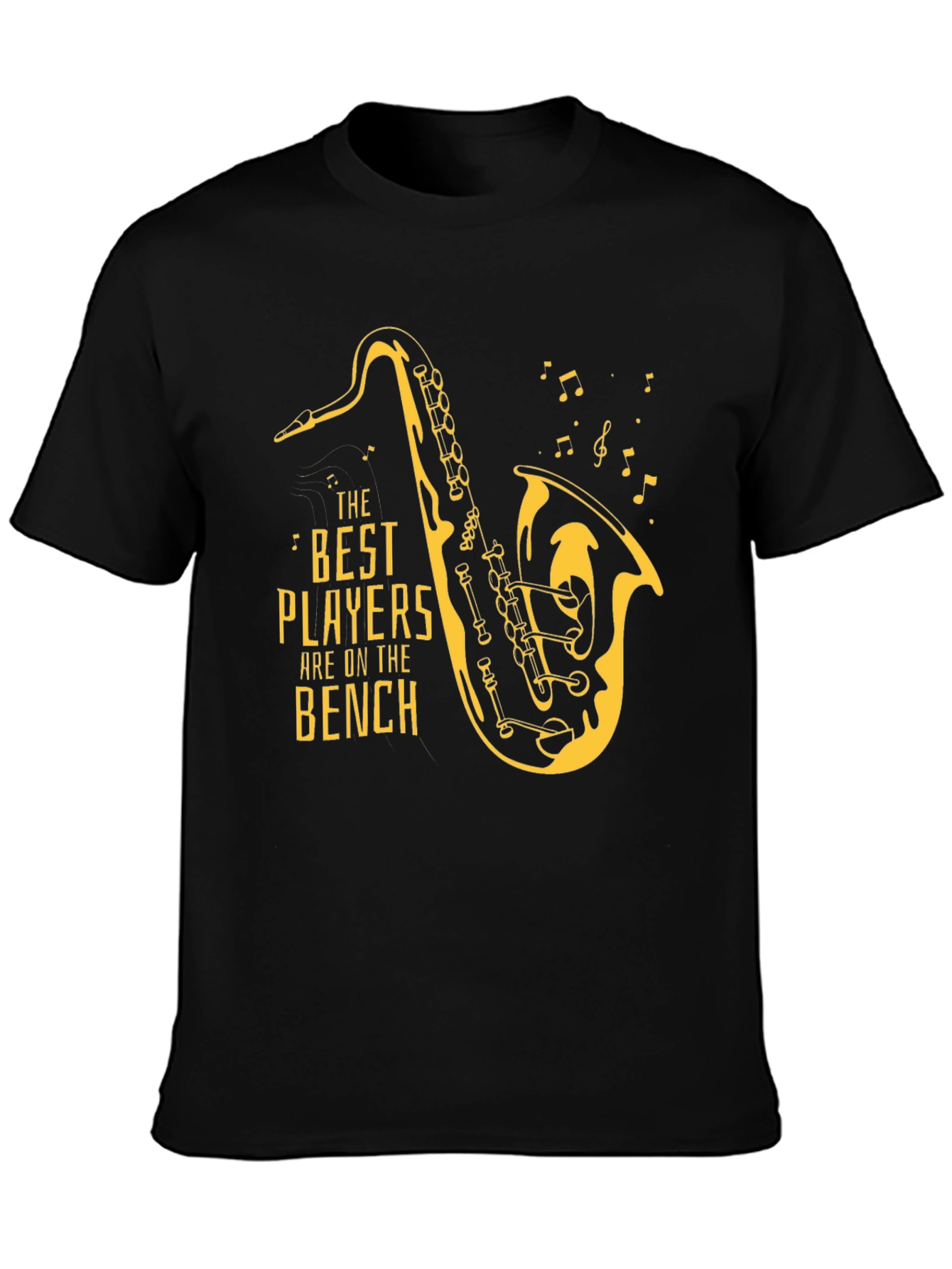 Black Saxophone Player T-Shirt - Funny Musician Tee view 3