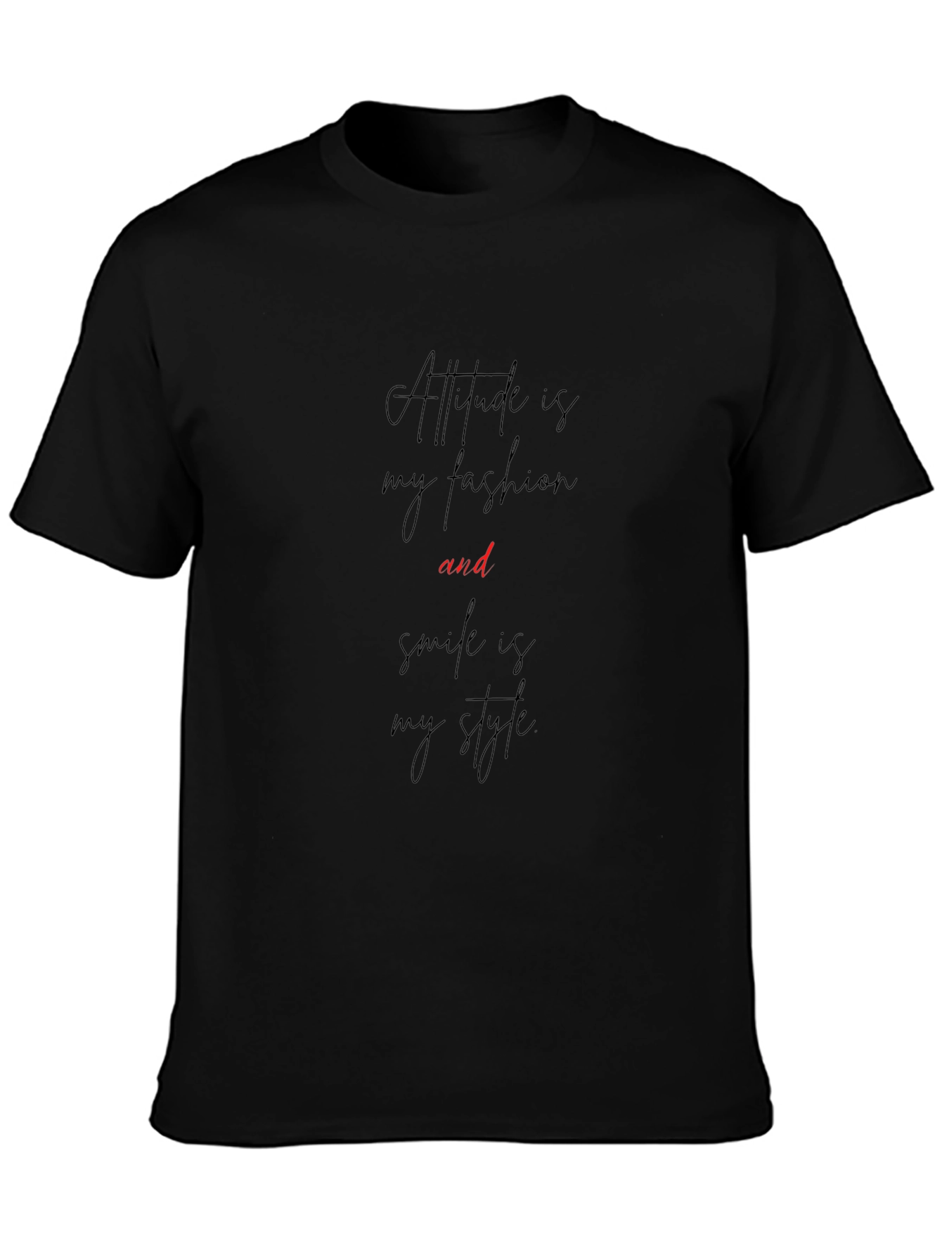 Black Attitude Fashion Style T-Shirt view 3