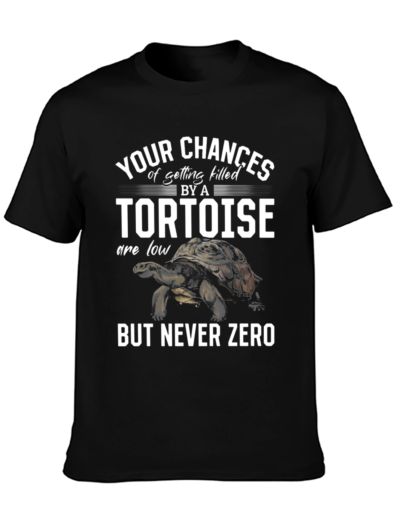Black Tortoise T-Shirt: Funny 'But Never Zero' Graphic Tee view 3