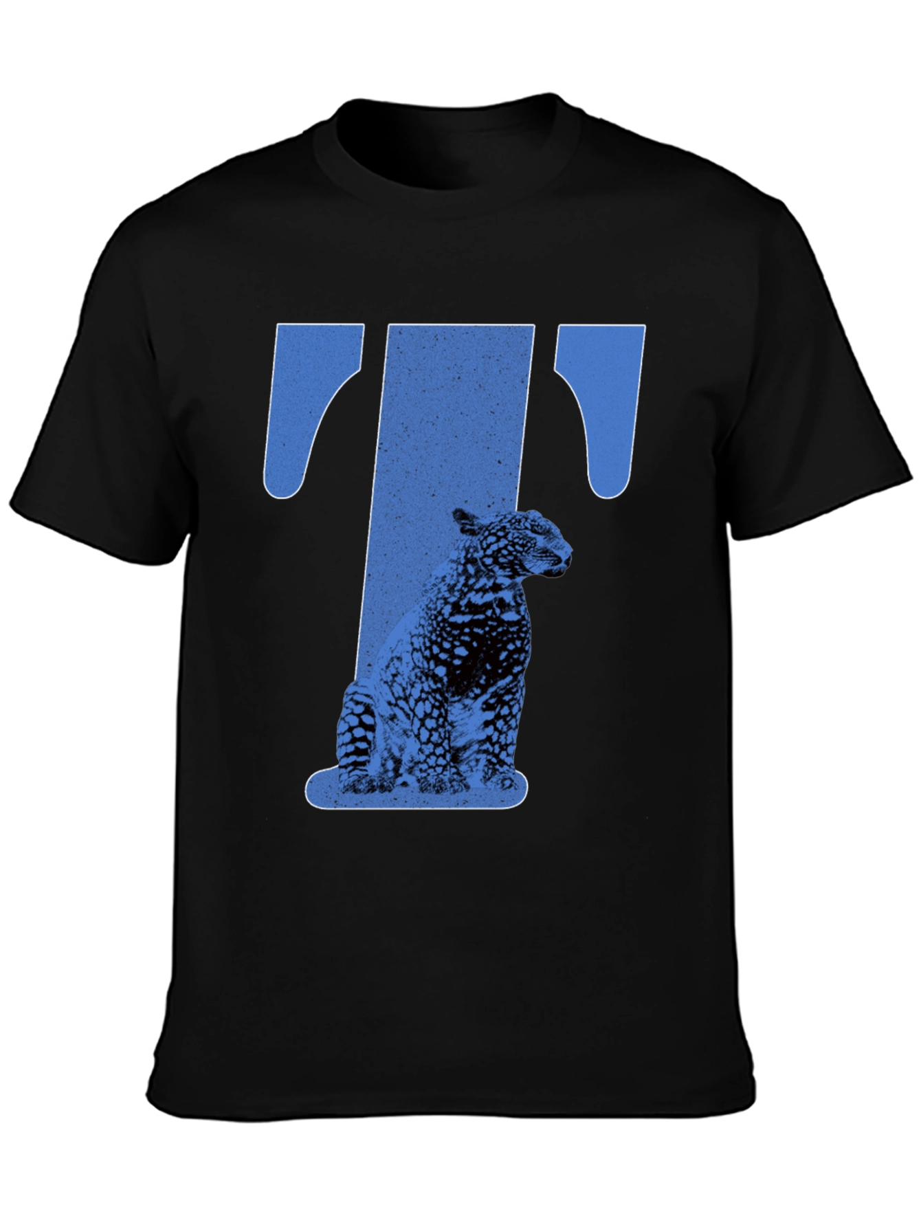 Black Jaguar 'T' Graphic Tee - Stylish Men's Black T-Shirt view 3