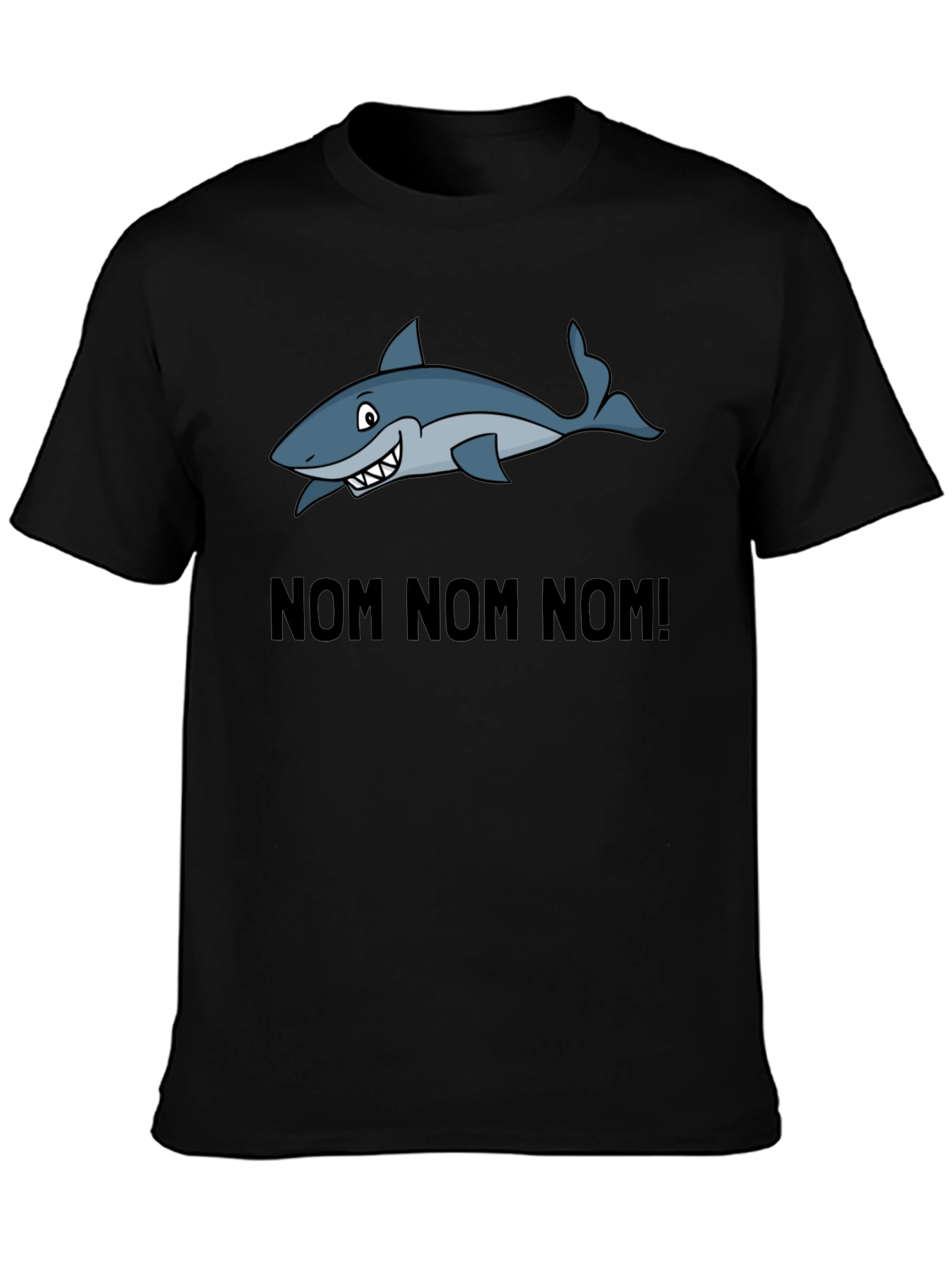Black Nom Nom Nom Shark Graphic T-Shirt view 3
