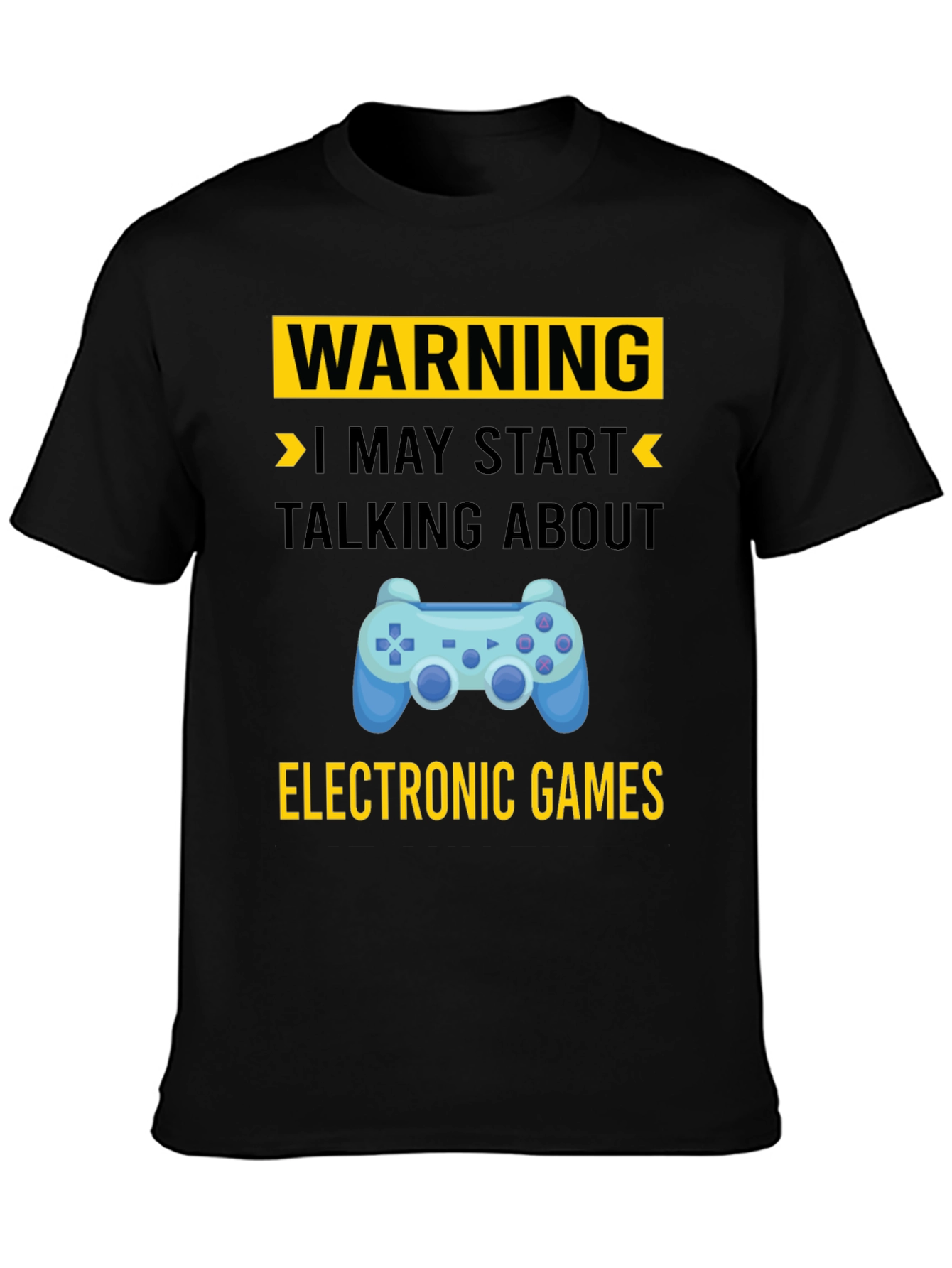 Black Warning Electronic Games T-Shirt view 3