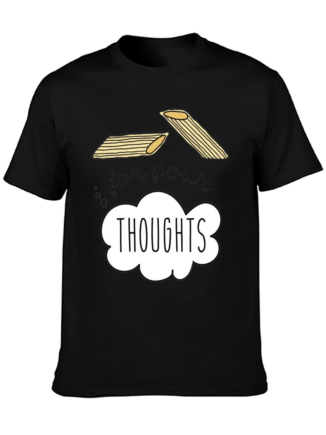 Black Pasta for Your Thoughts Graphic Tee view 3