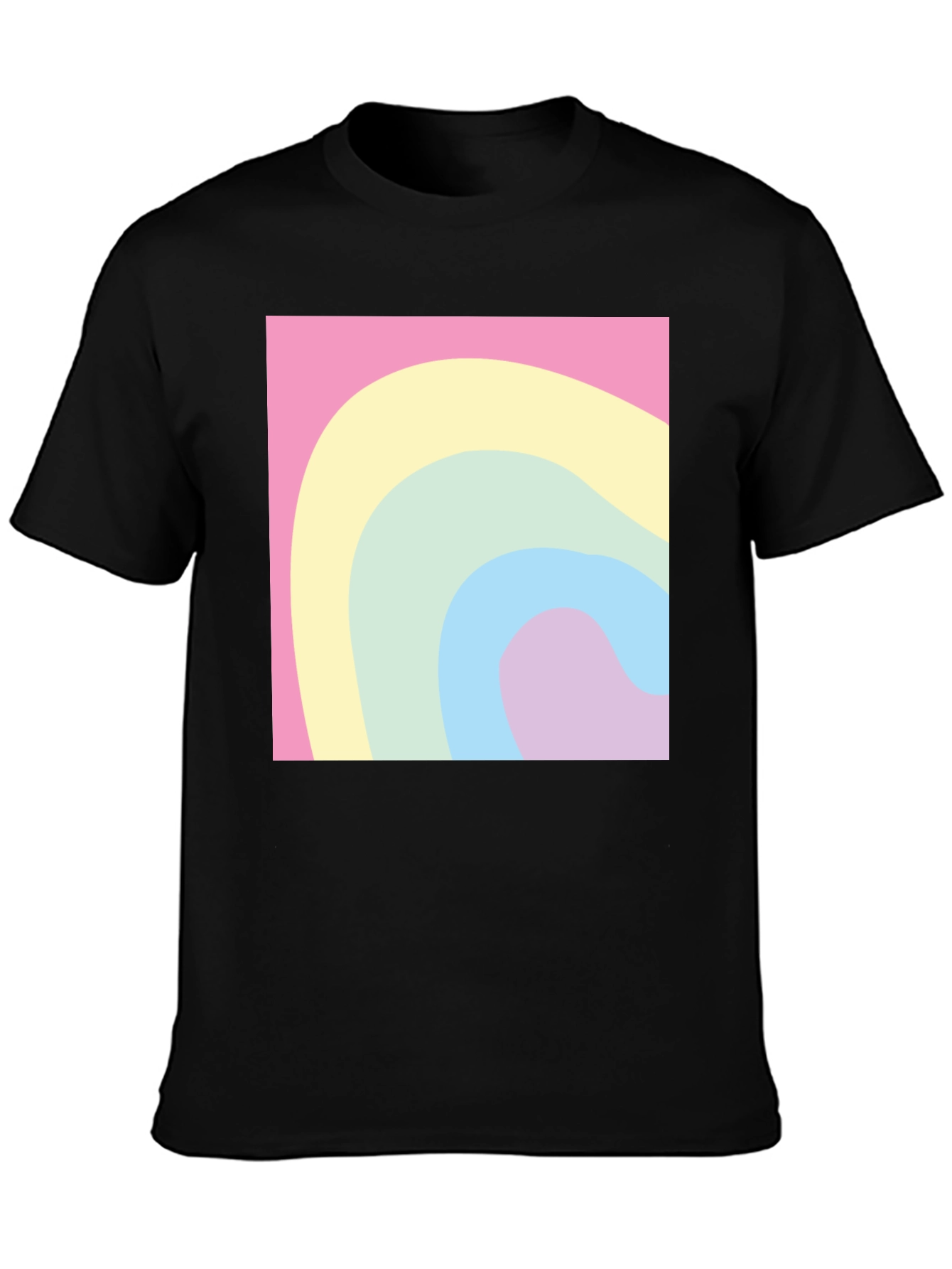 Black Pastel Wave Tee - Modern Graphic Comfort view 3