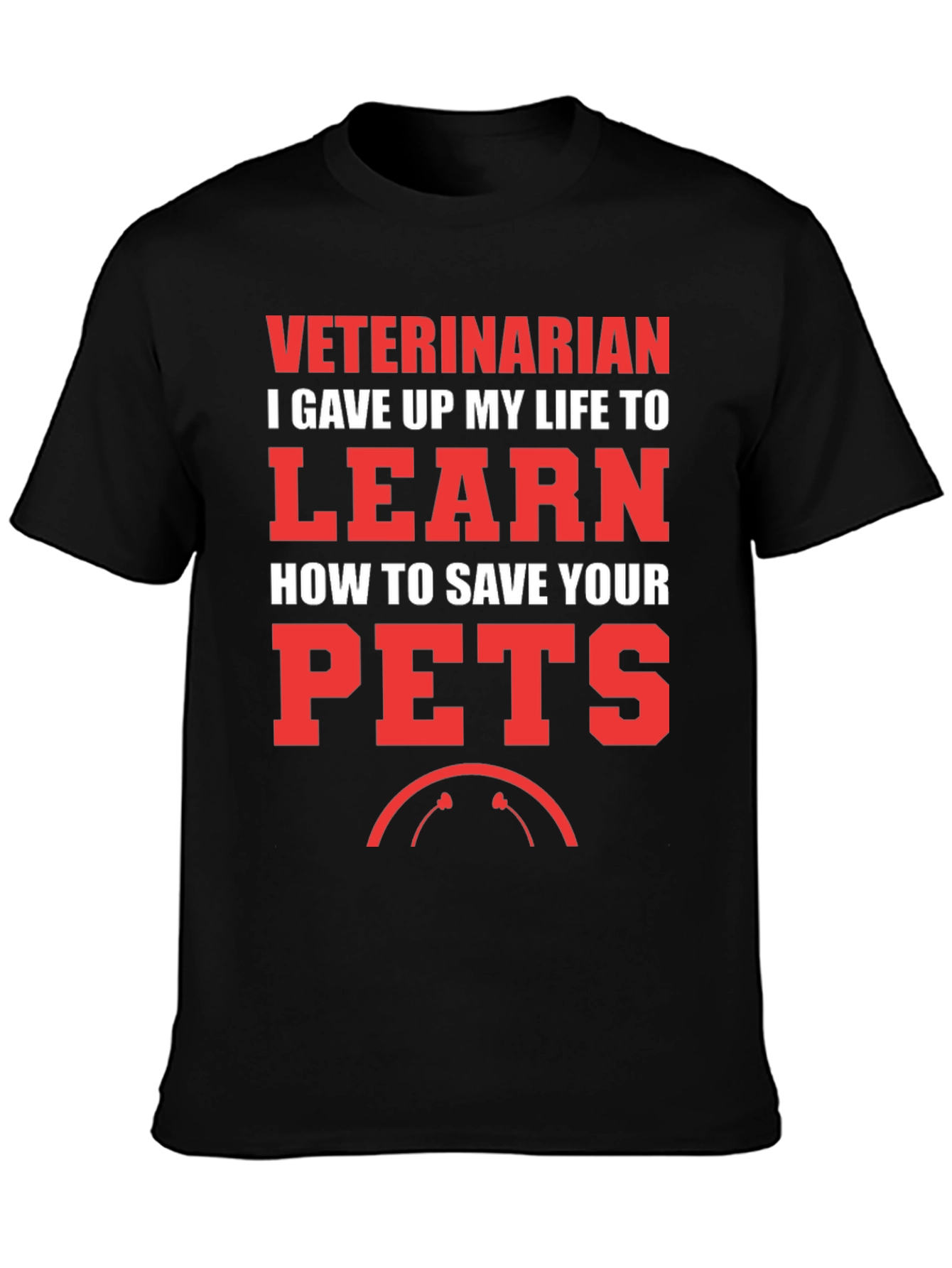 Black Veterinarian Save Your Pets T-Shirt view 3