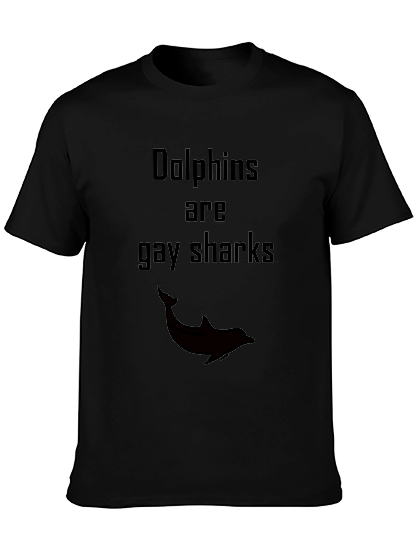 Black Dolphins Are Gay Sharks Graphic T-Shirt view 3