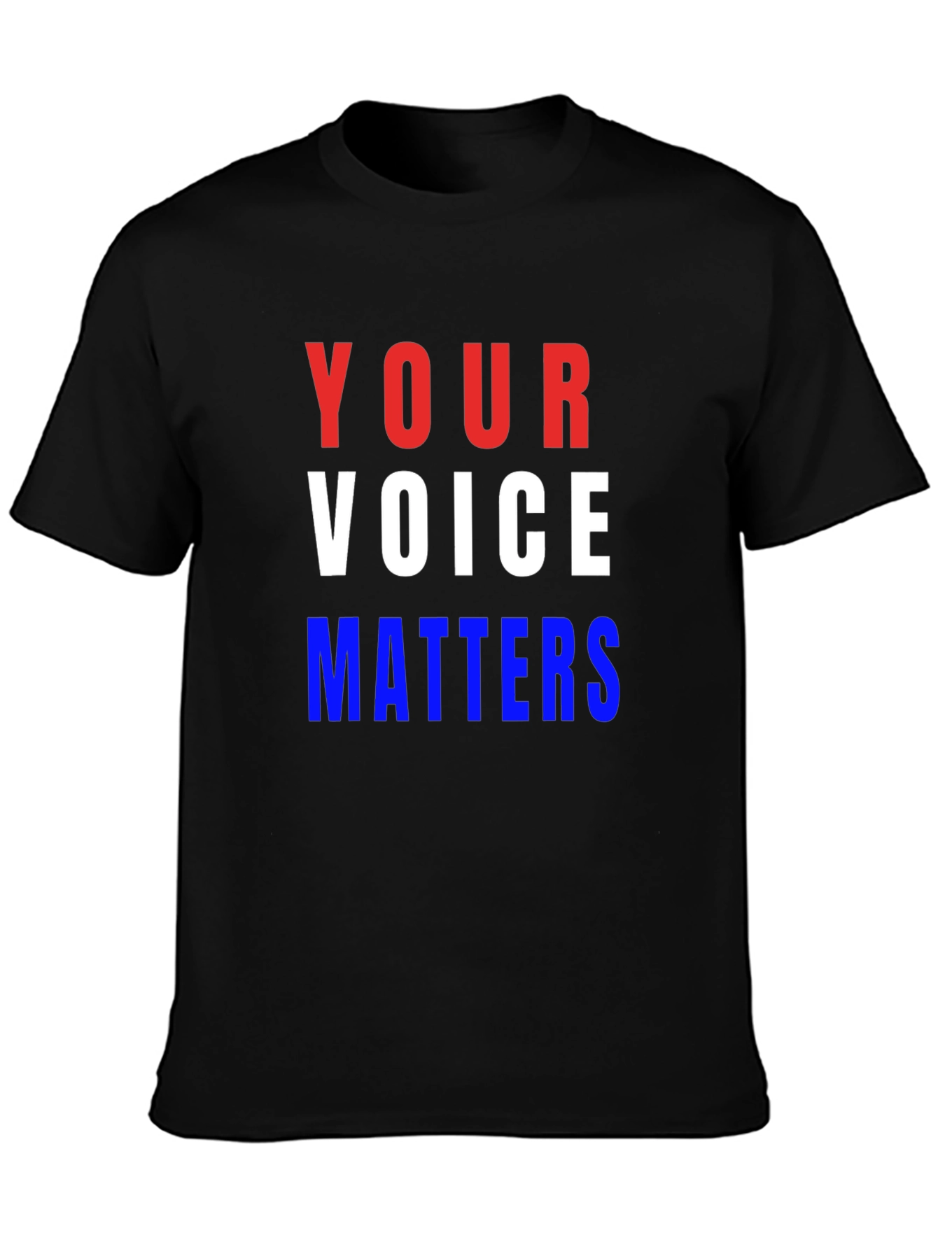 Black Your Voice Matters Graphic Tee - Patriotic T-Shirt view 3