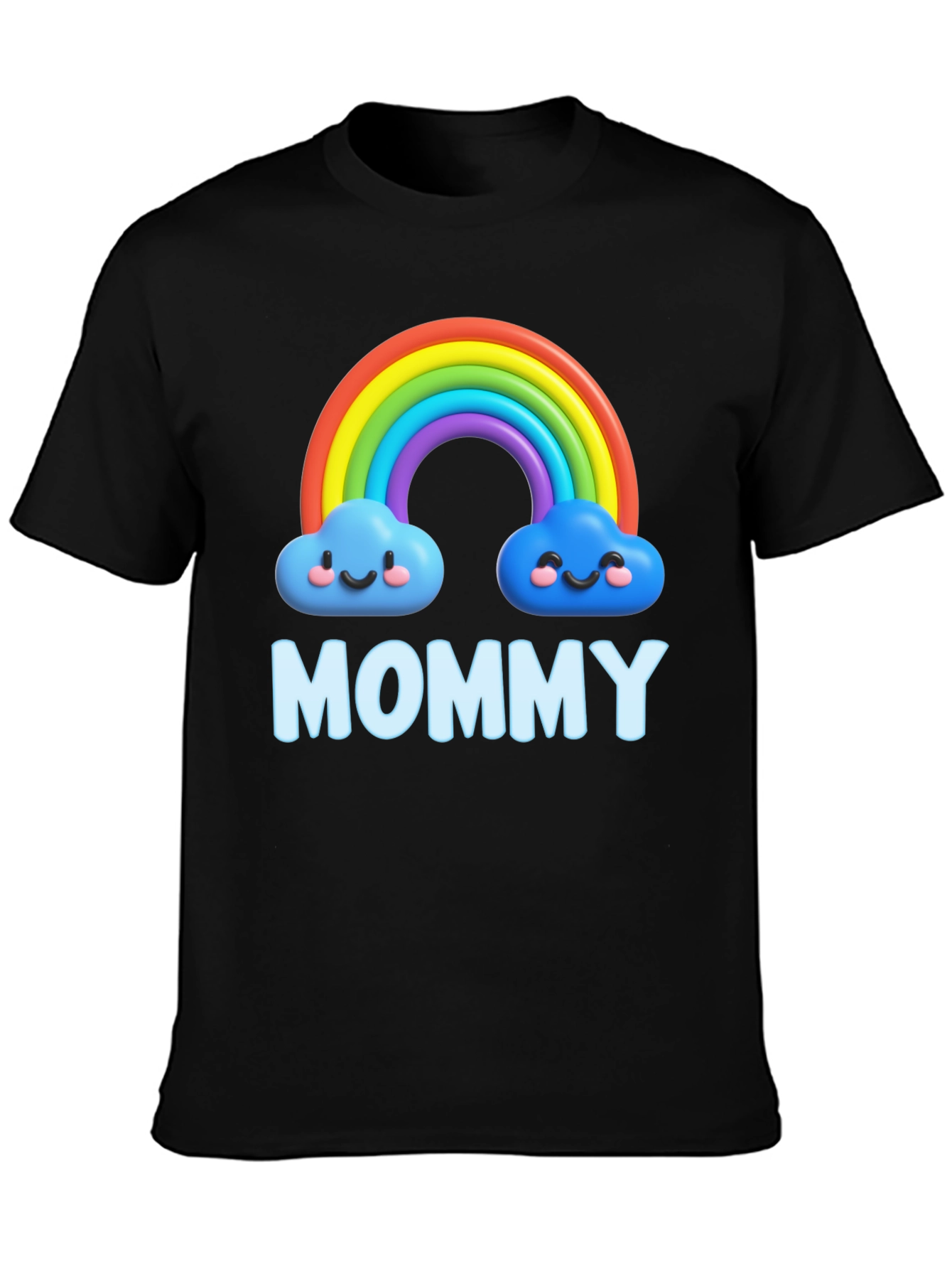 Black Rainbow Mommy Graphic T-Shirt - Cute & Comfortable! view 3