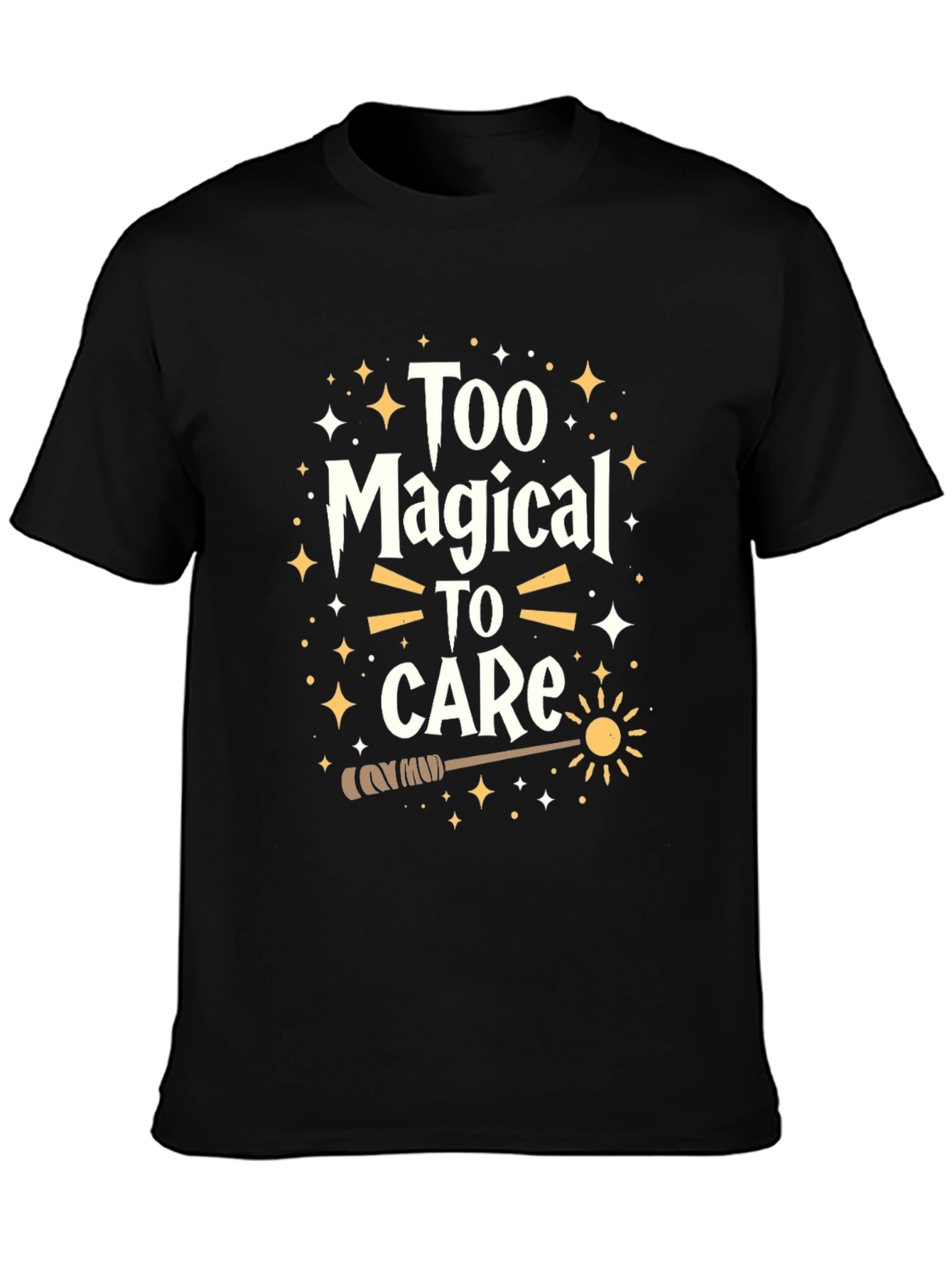 Black Magical Graphic Tee - Too Magical To Care Black T-Shirt view 3