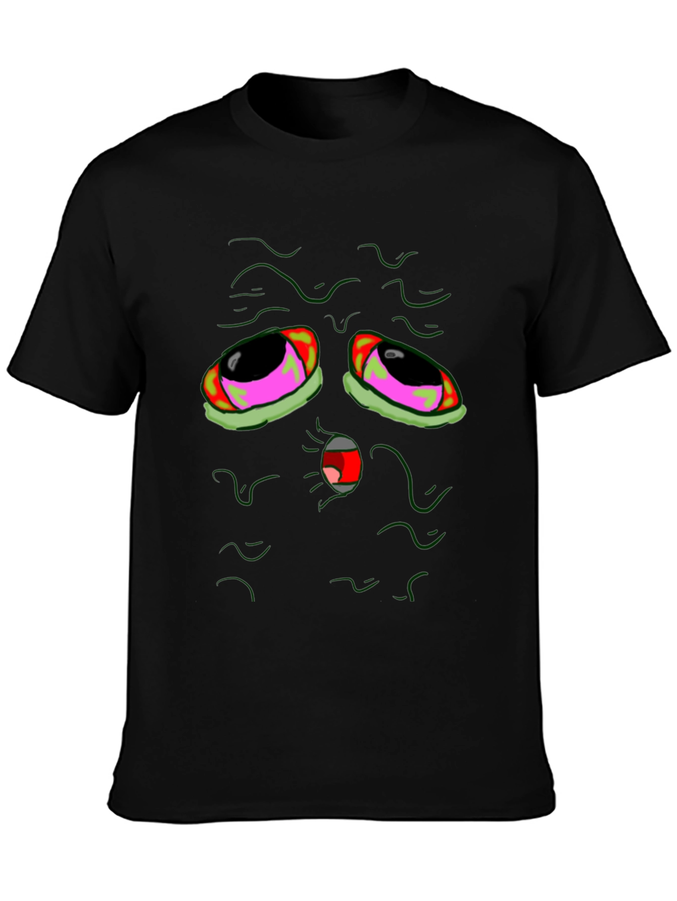 Black Groovy Green Monster Graphic Tee view 3