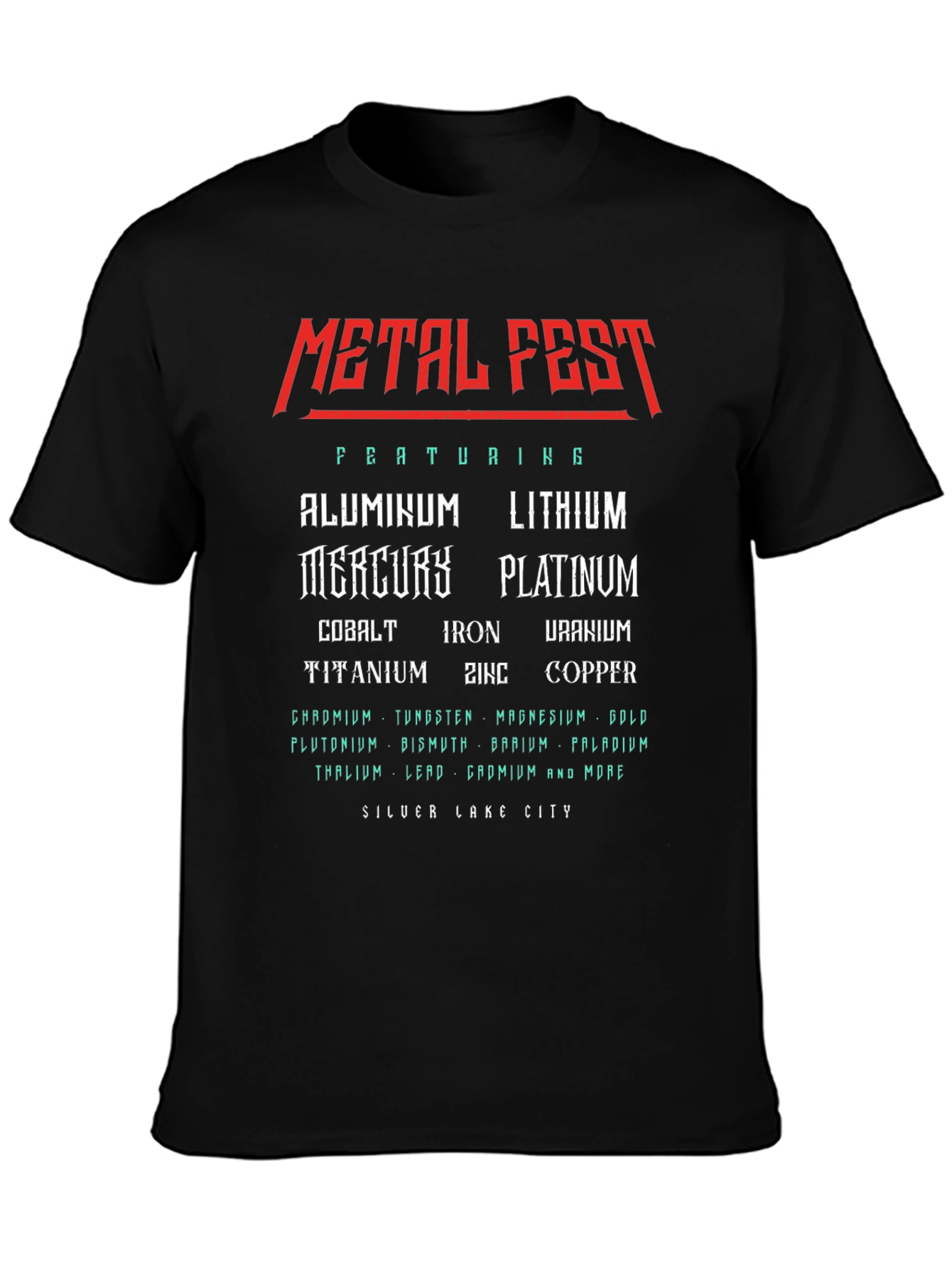 Black Metal Fest Periodic Table T-Shirt view 3